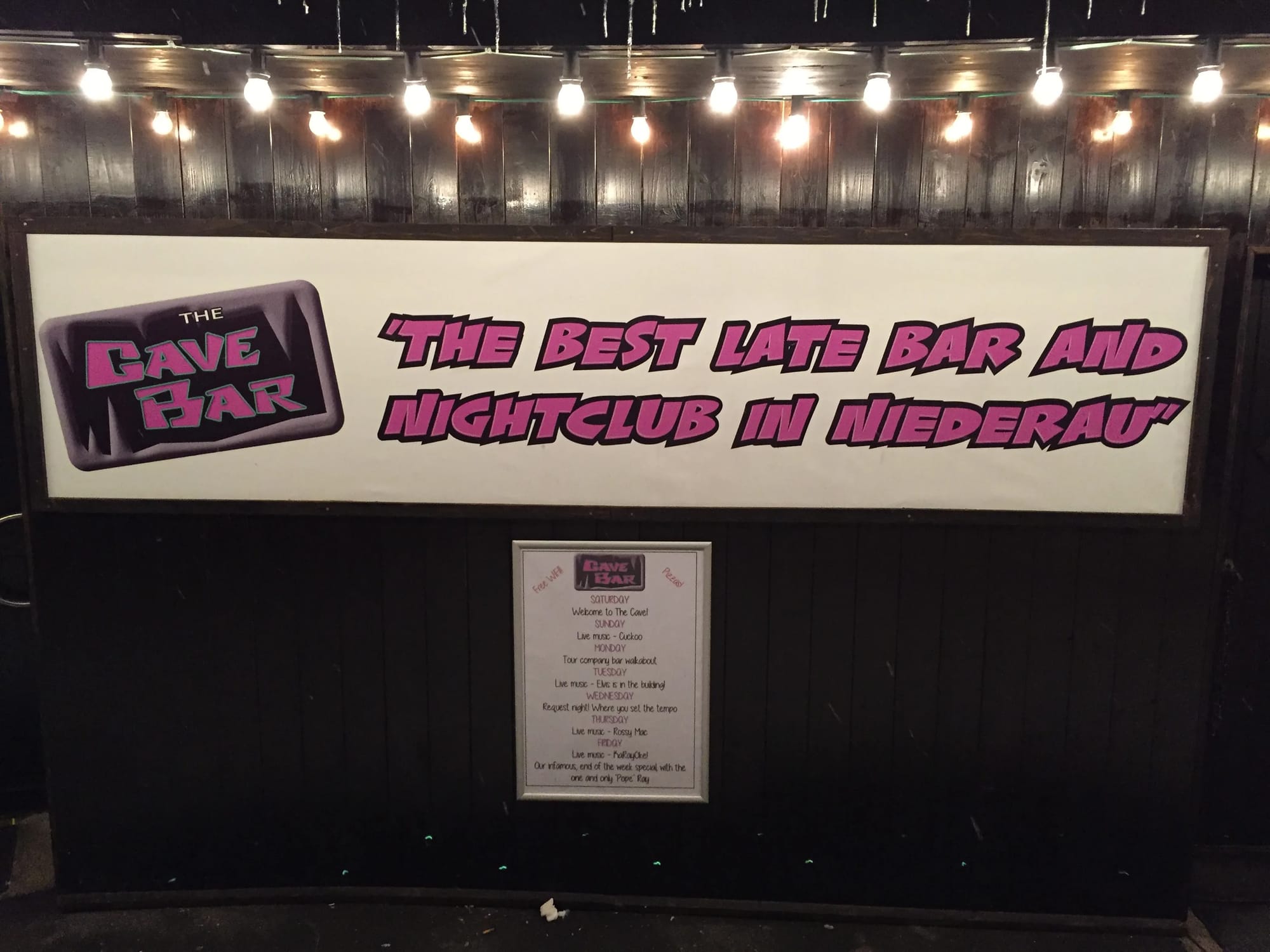 Photo by Author — the “best late bar and nightclub” in Niederau