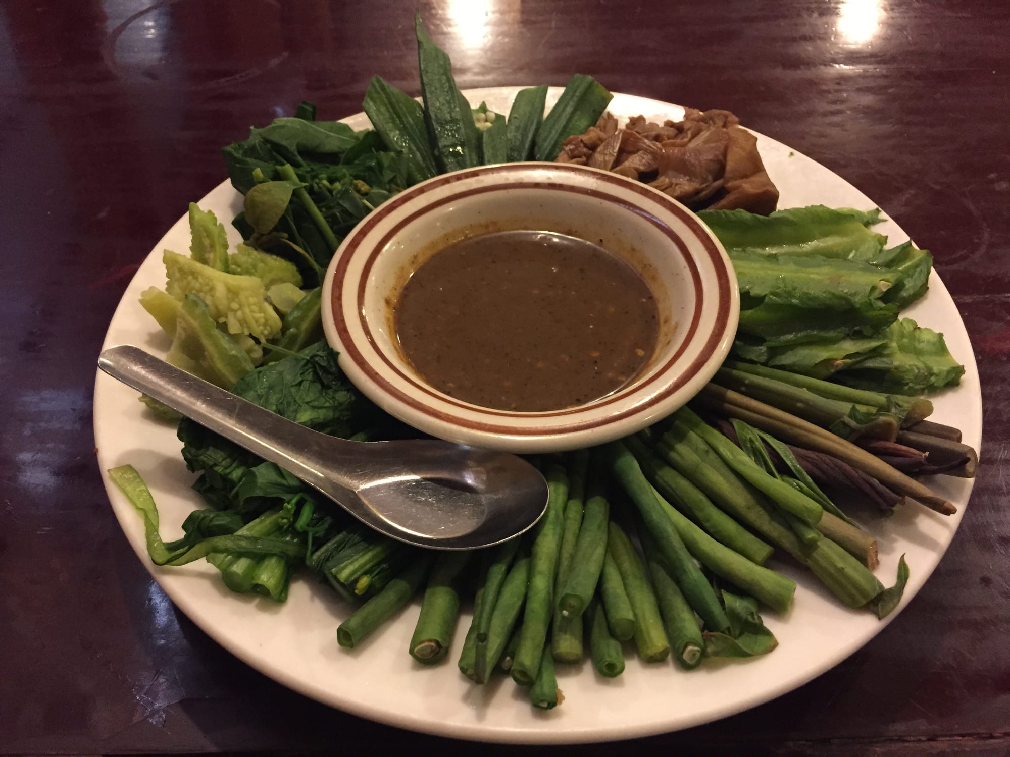 Photo by Author — Vegetable plate at the Feel Myanmar Food