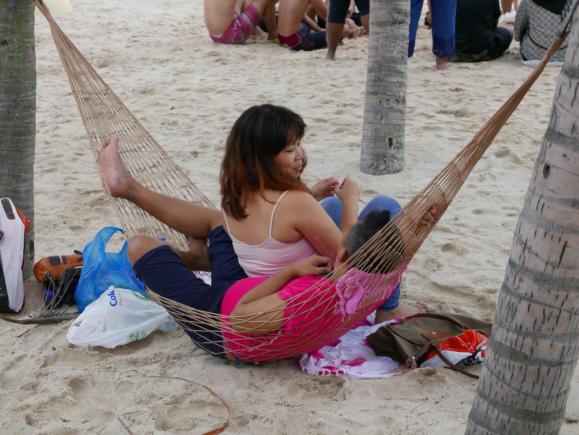 Photo by Author — lounging on the beach — Sentosa Island, Singapore