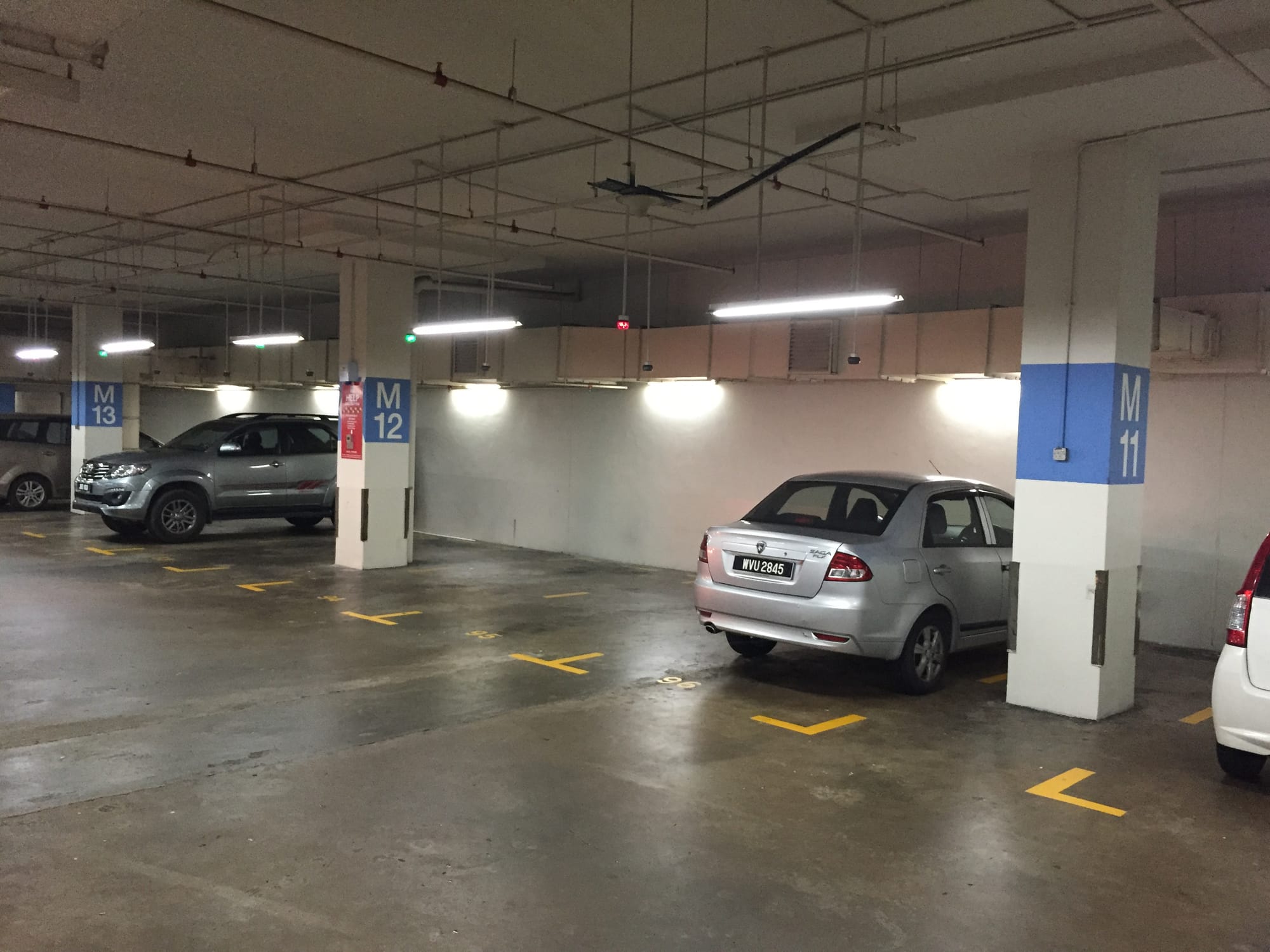 Photo by Author — the underground carpark — Johor Bahru City Square Shopping Mall