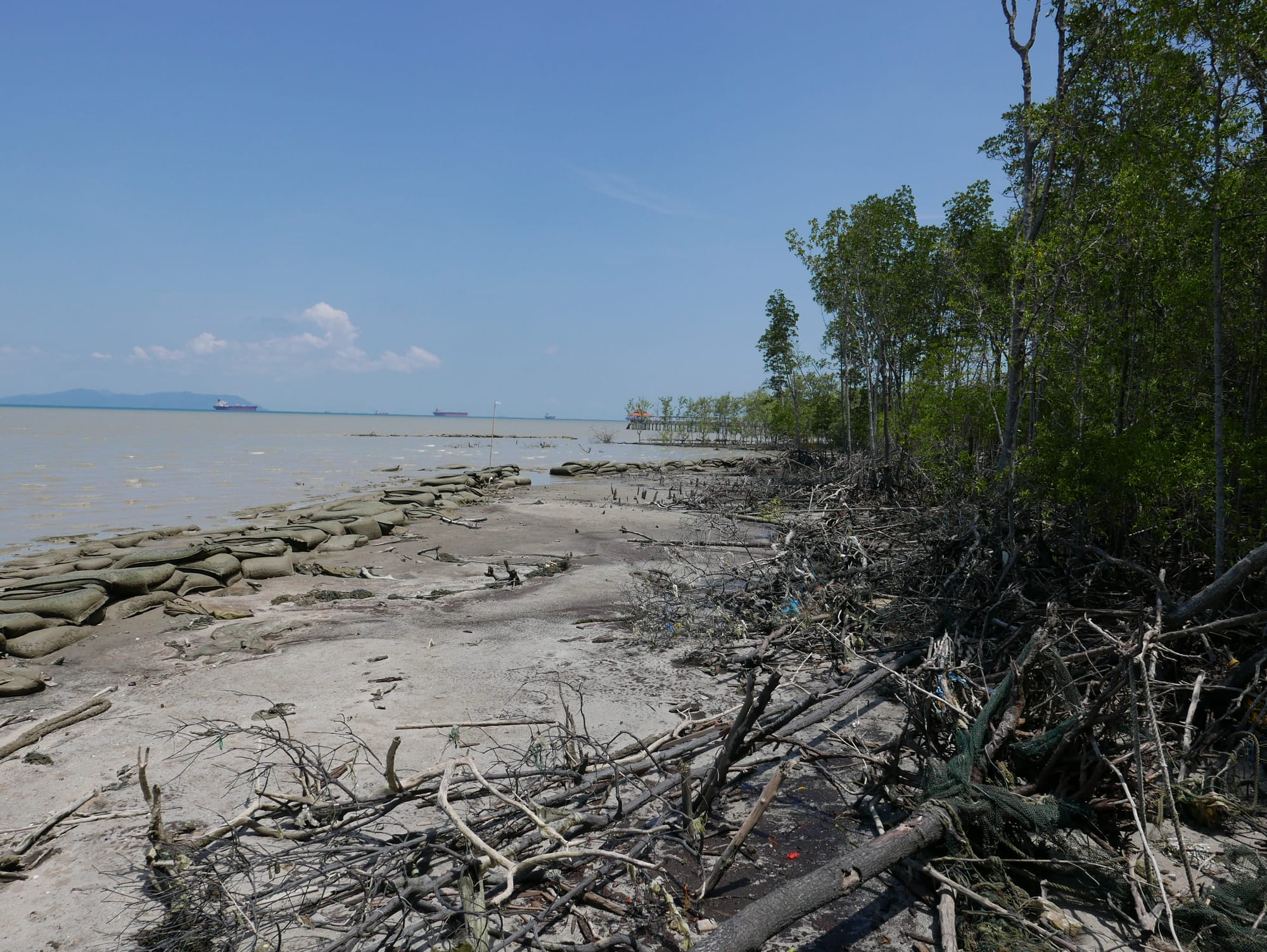 Photo by Author — waterfront repairs — Tanjung Piai National Park