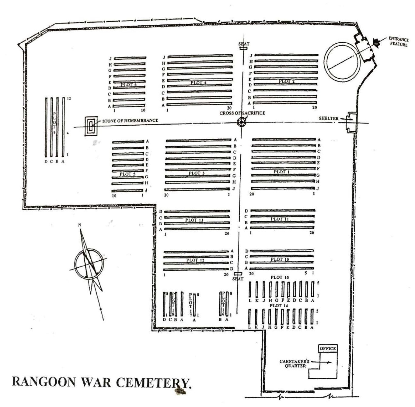 Photo by Author — map of the Rangoon War Cemetery