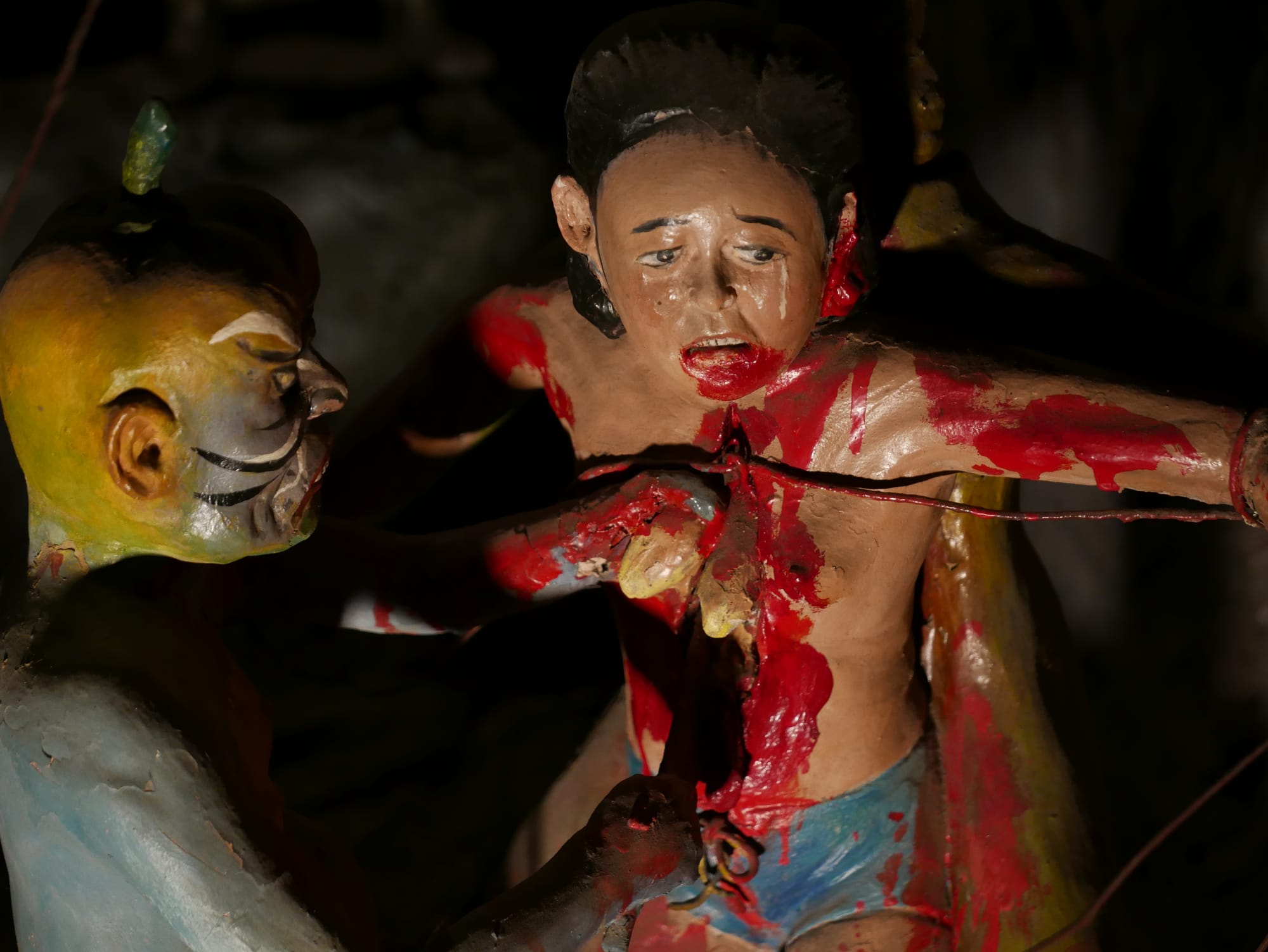 Photo by Author — heart cut out — punishment in the Third Court of Hell (King Songdi) — 10 Courts of Hell, Haw Par Villa, Singapore