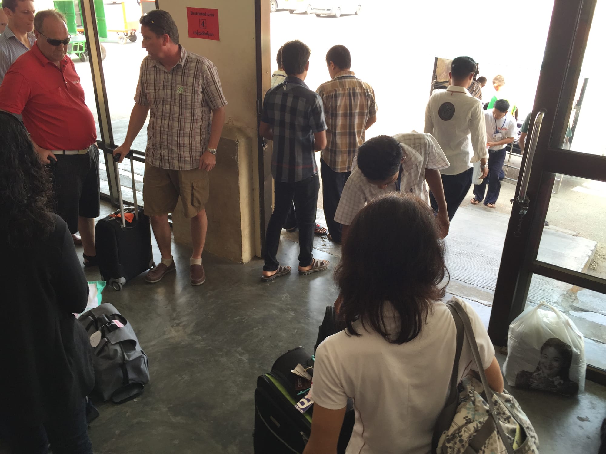 Photo by Author — getting your bags at the Domestic Terminal, Yangon (Rangoon) Airport