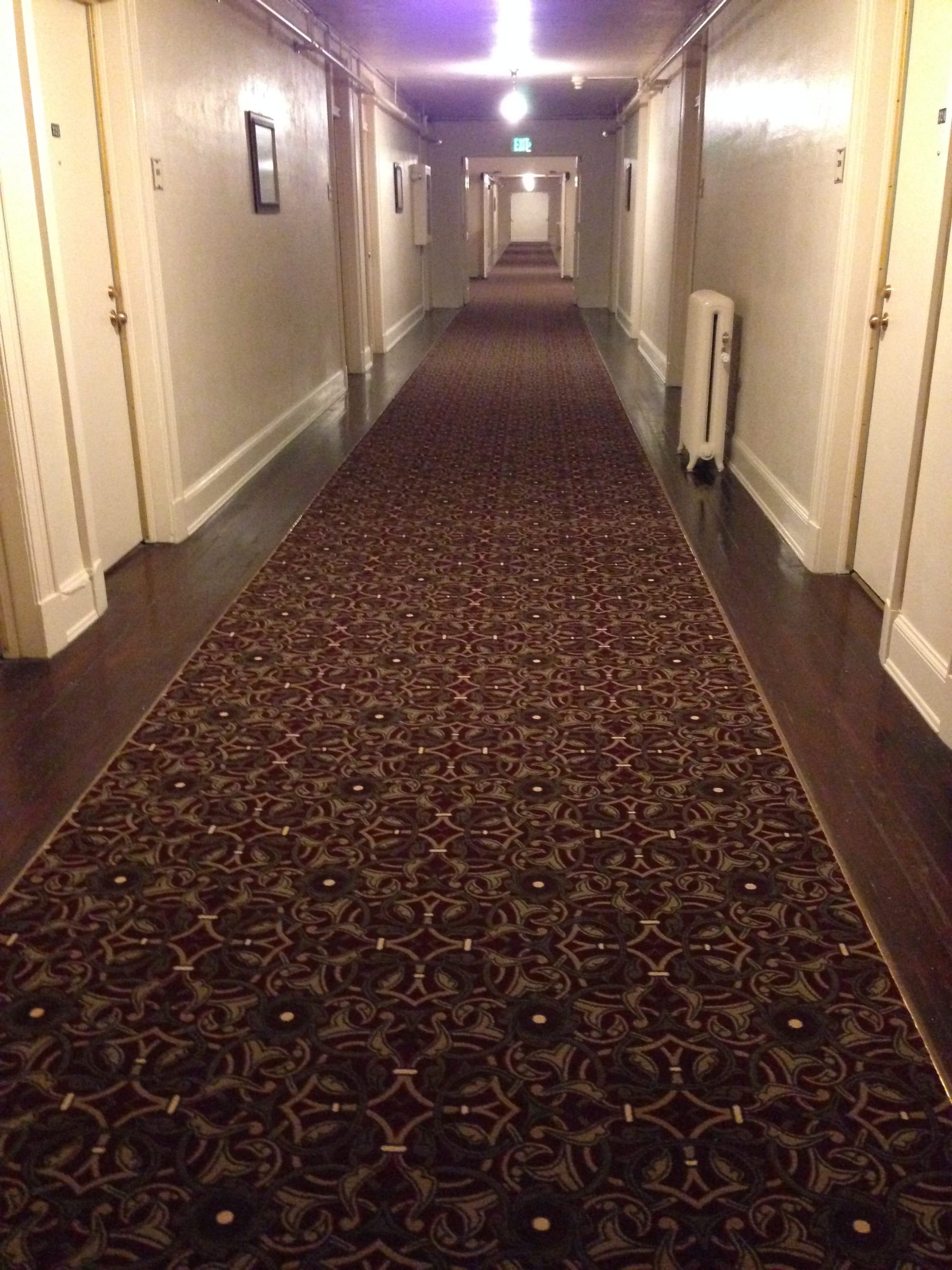 Photo by Author — the corridor in the Mammoth Hot Spring Hotel