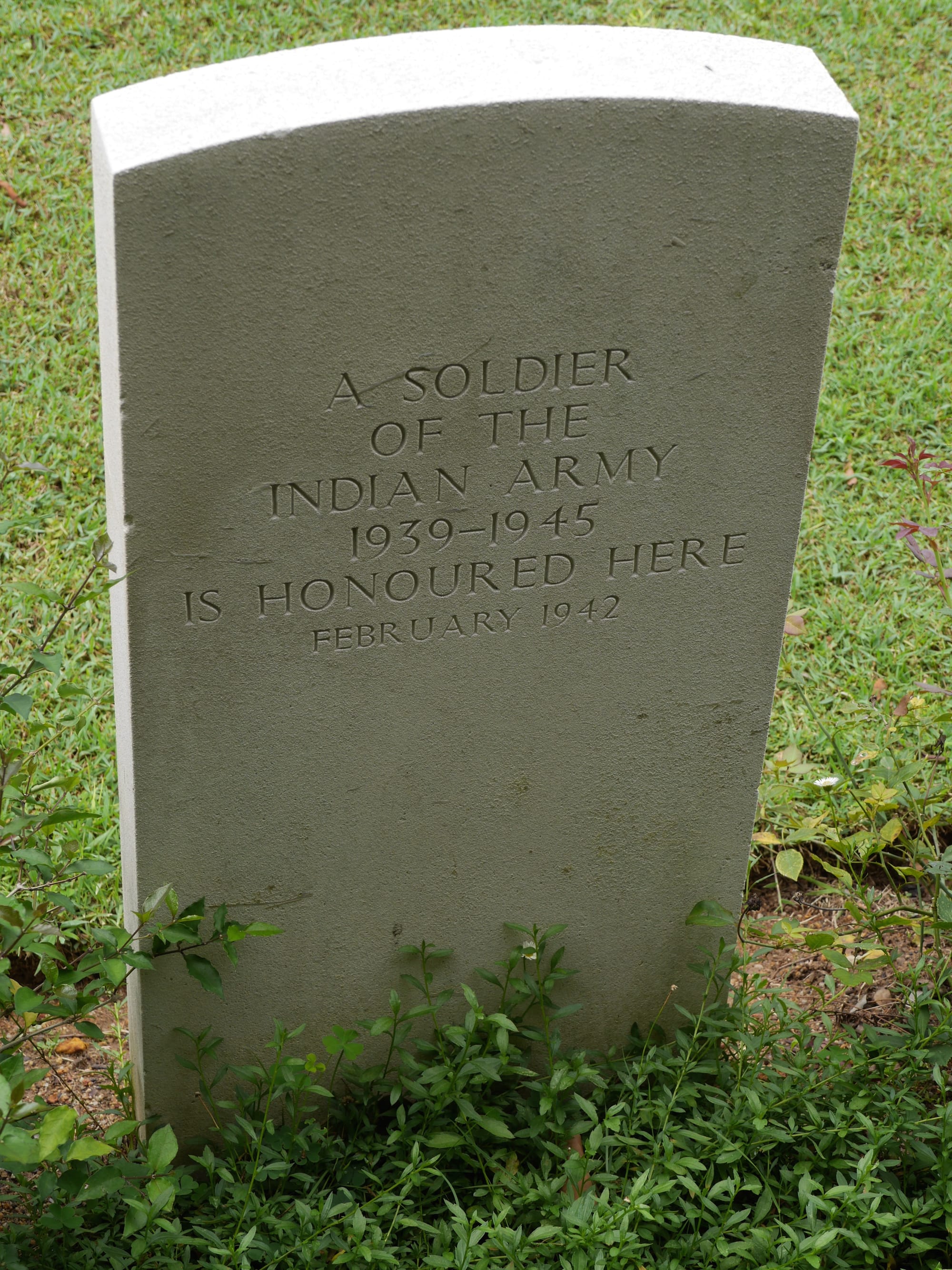 Photo by Author — unknown soldier of Indian Army — Kranji War Memorial, Singapore