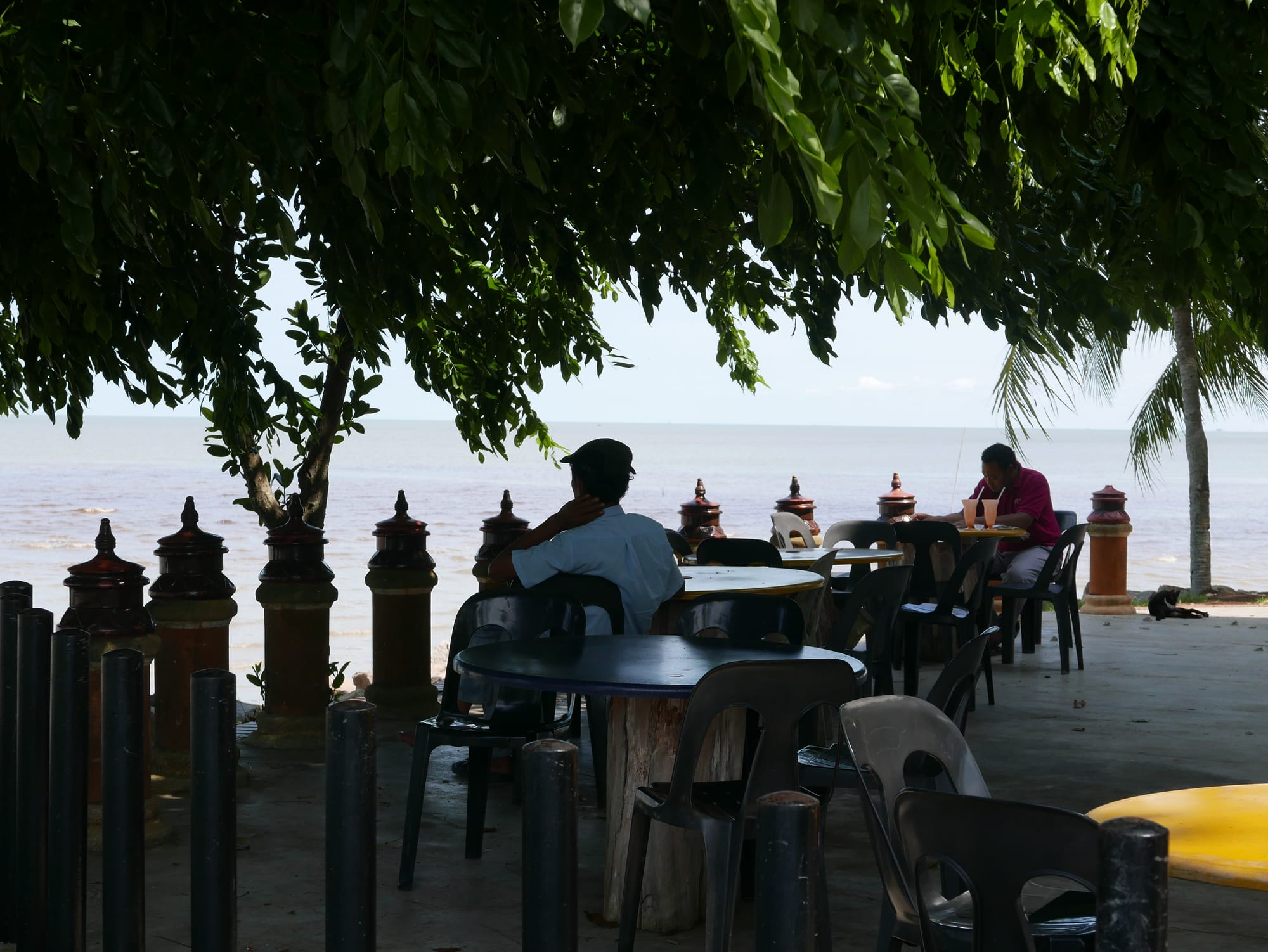 Photo by Author — relaxing at the café near the Muzium Bugis, Pontian Besar, Johor, Malaysia