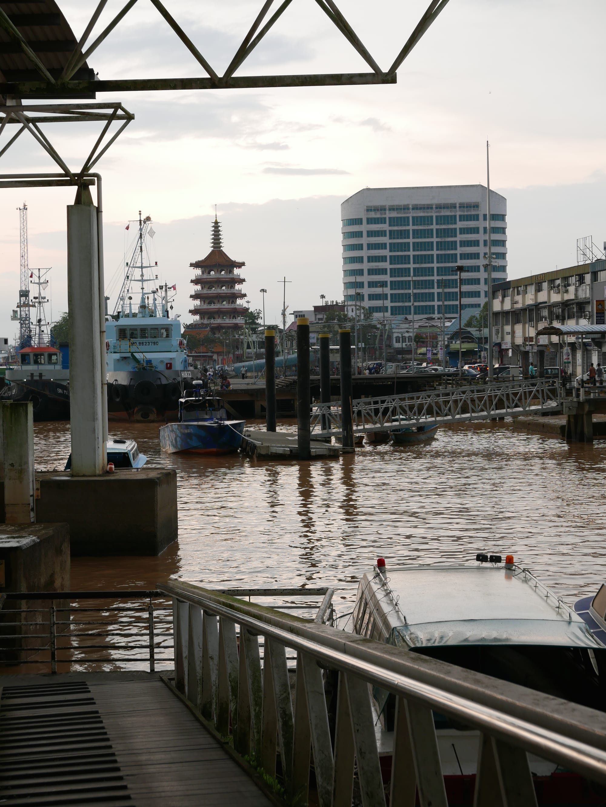 Photo by Author — the riverfront, Sibu