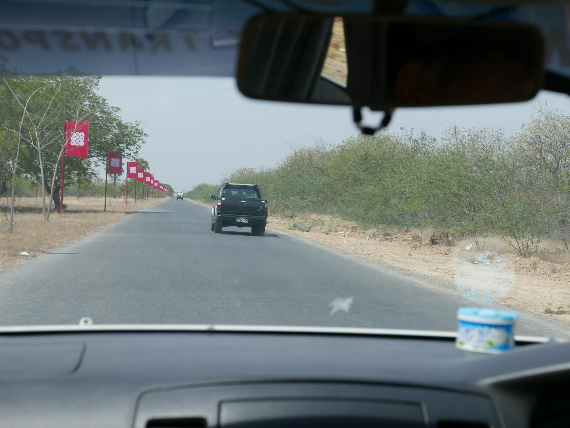 Photo by Author — driving from Mandalay International Airport (MDL) to Mandalay — the view from the cab