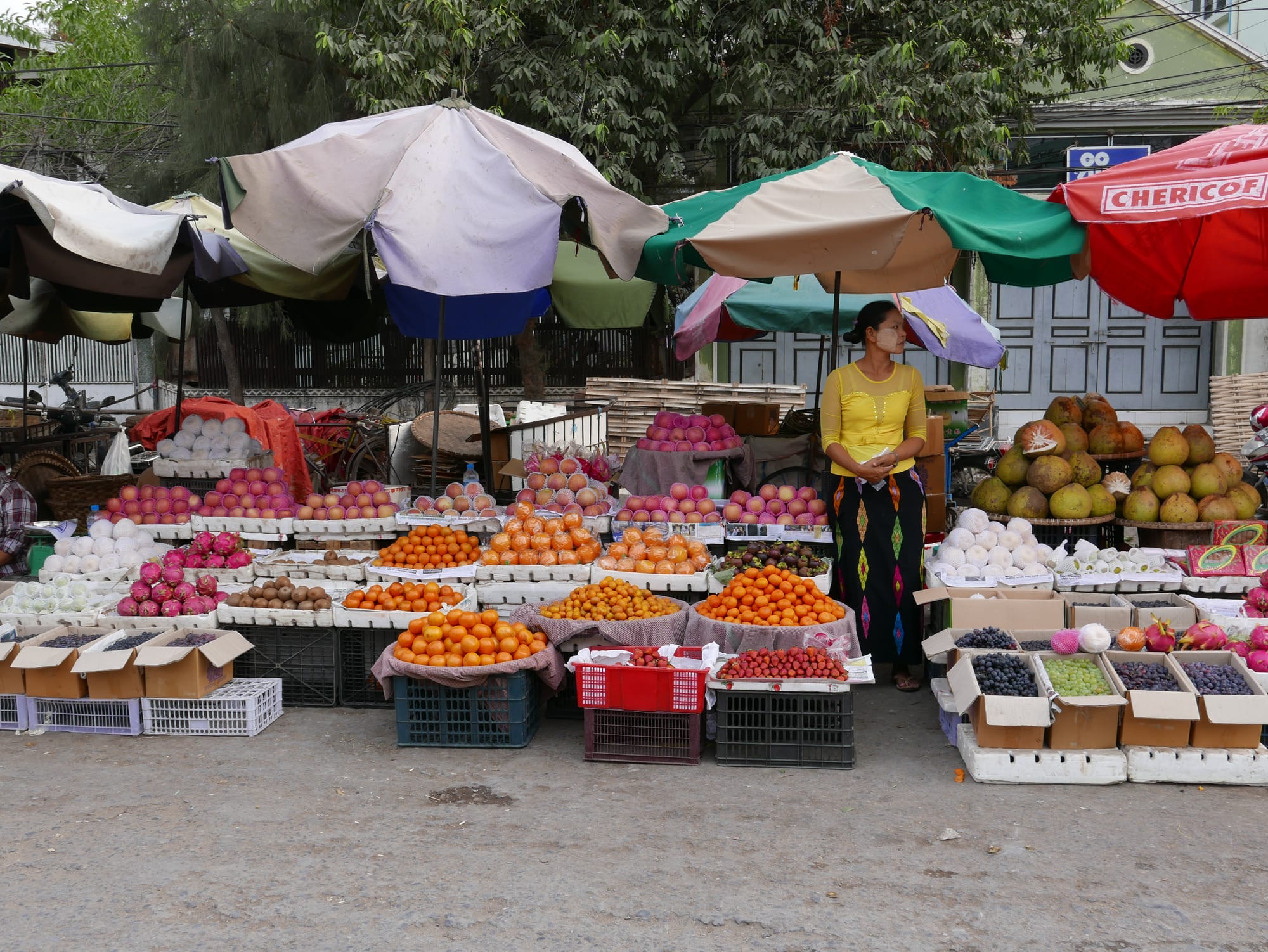 Photo by Author — fruit seller — street market — Mandalay