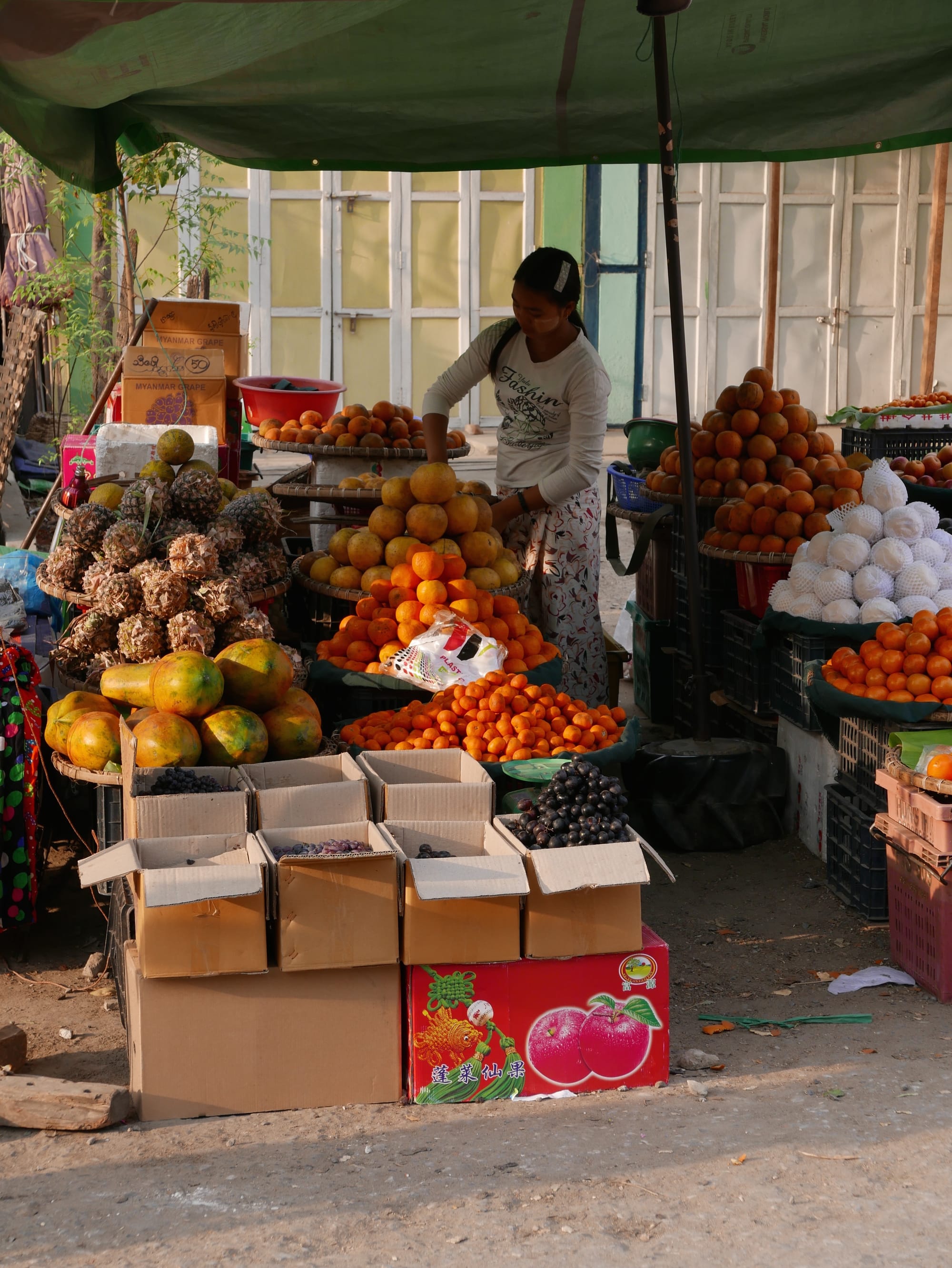 Photo by Author — more fruit — street market — Mandalay