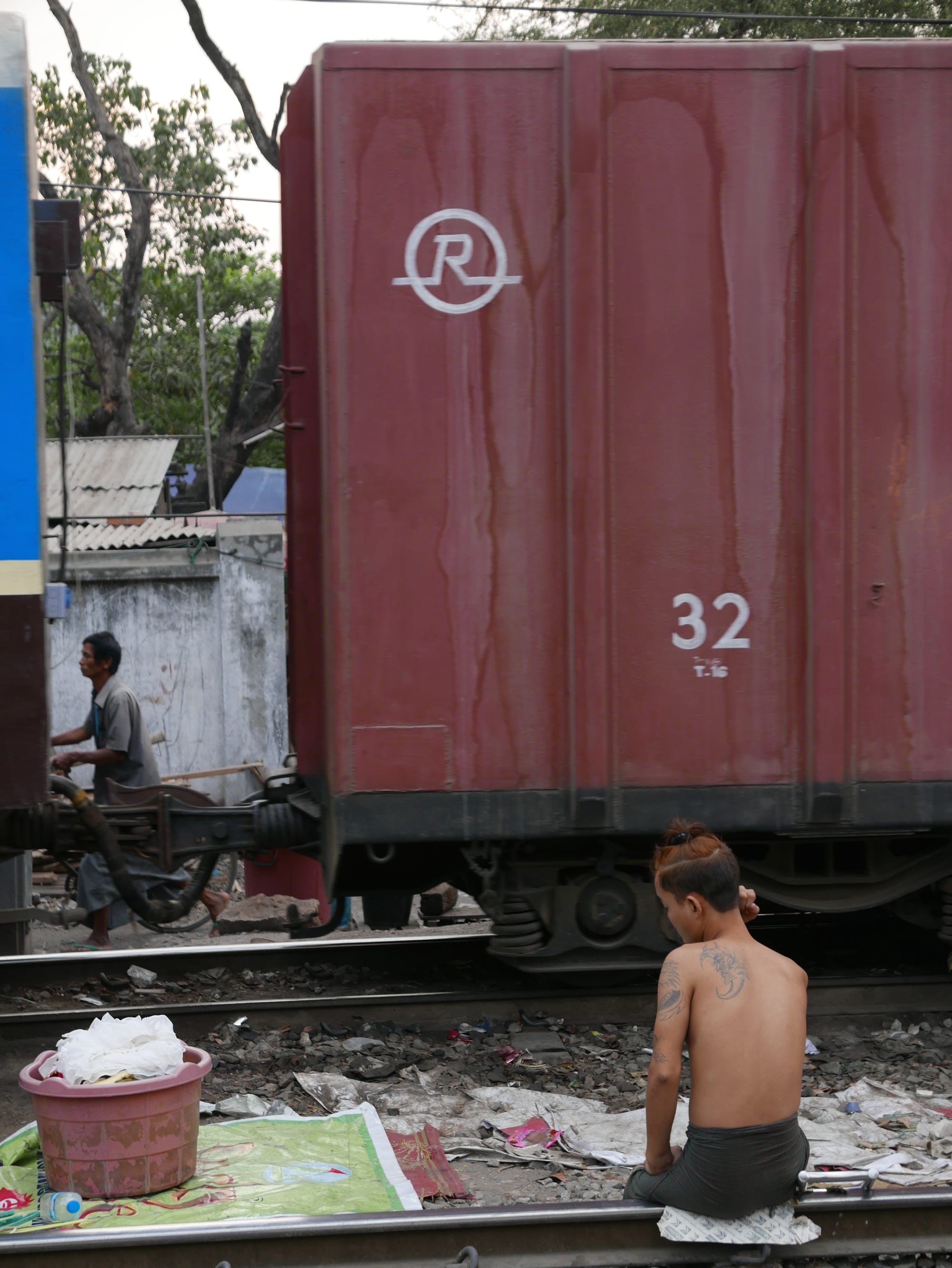 Photo by Author — local train tracks in Mandalay
