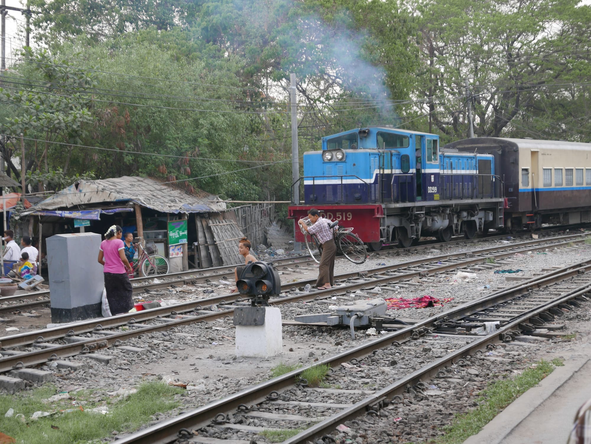 Photo by Author — local train tracks in Mandalay
