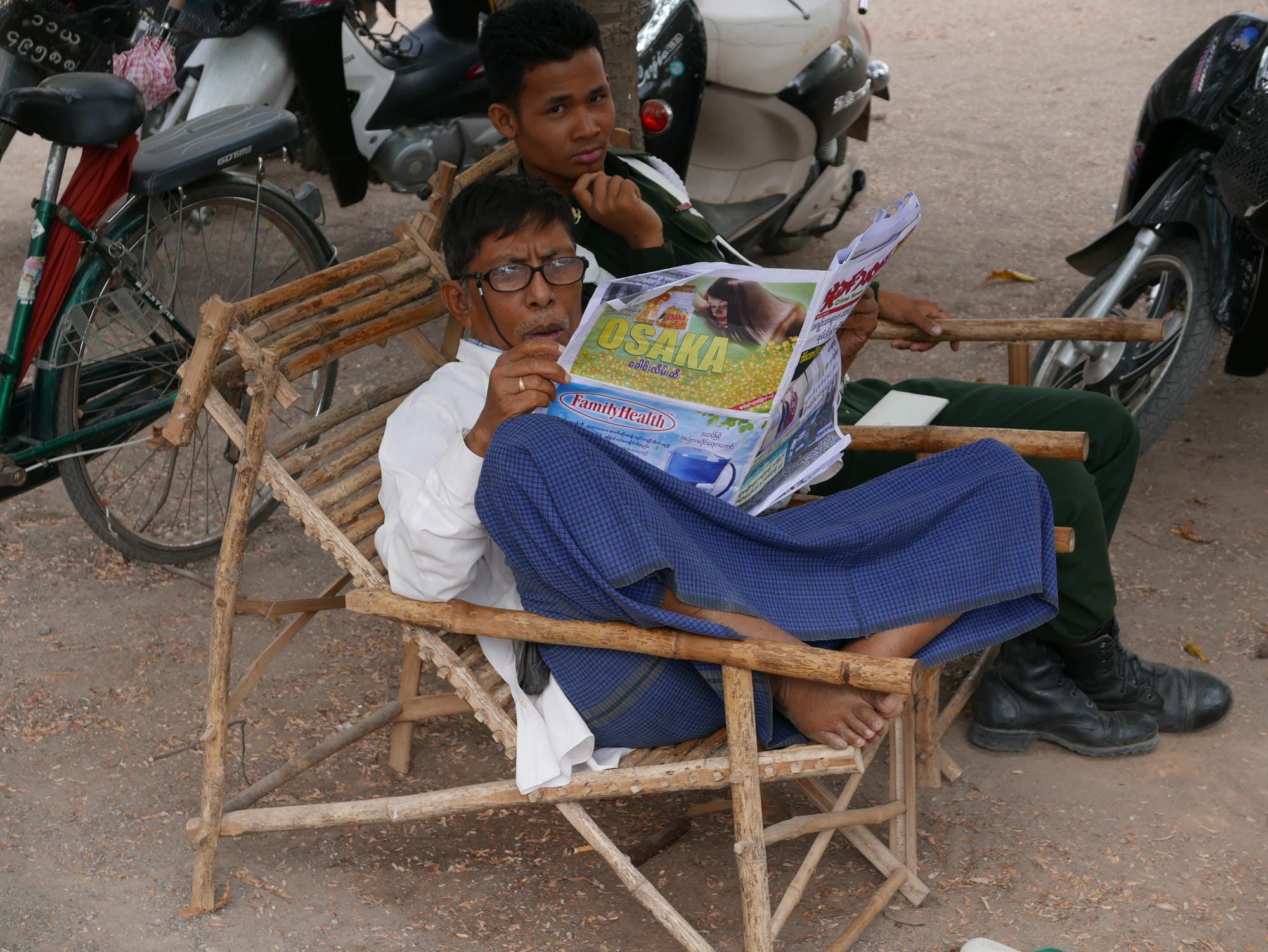 Photo by Author — relaxing in the grounds of the Mandalay Grand Royal Palace