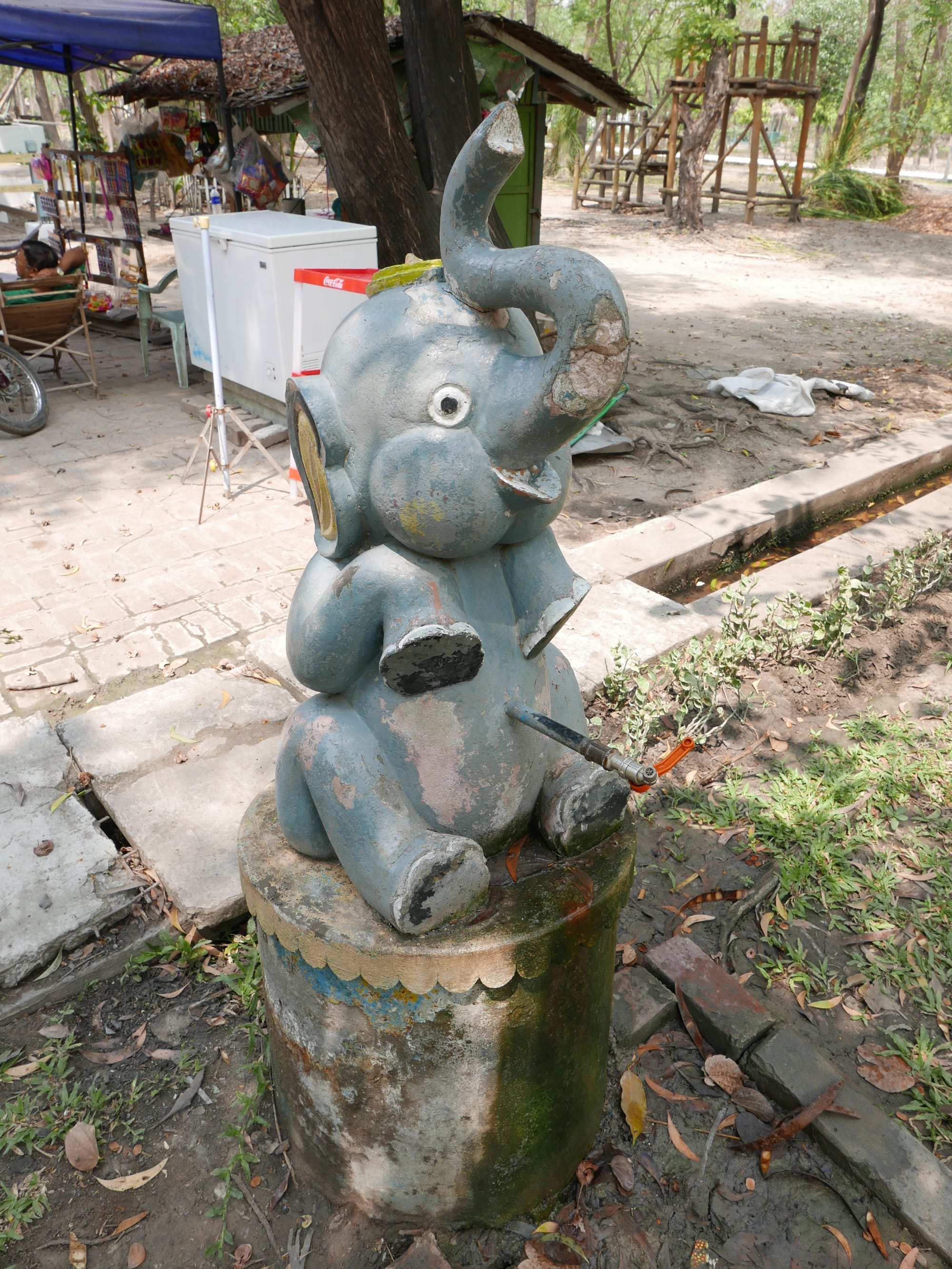 Photo by Author — an elephant water fountain at Yadanabon Zoo, Mandalay, Myanmar