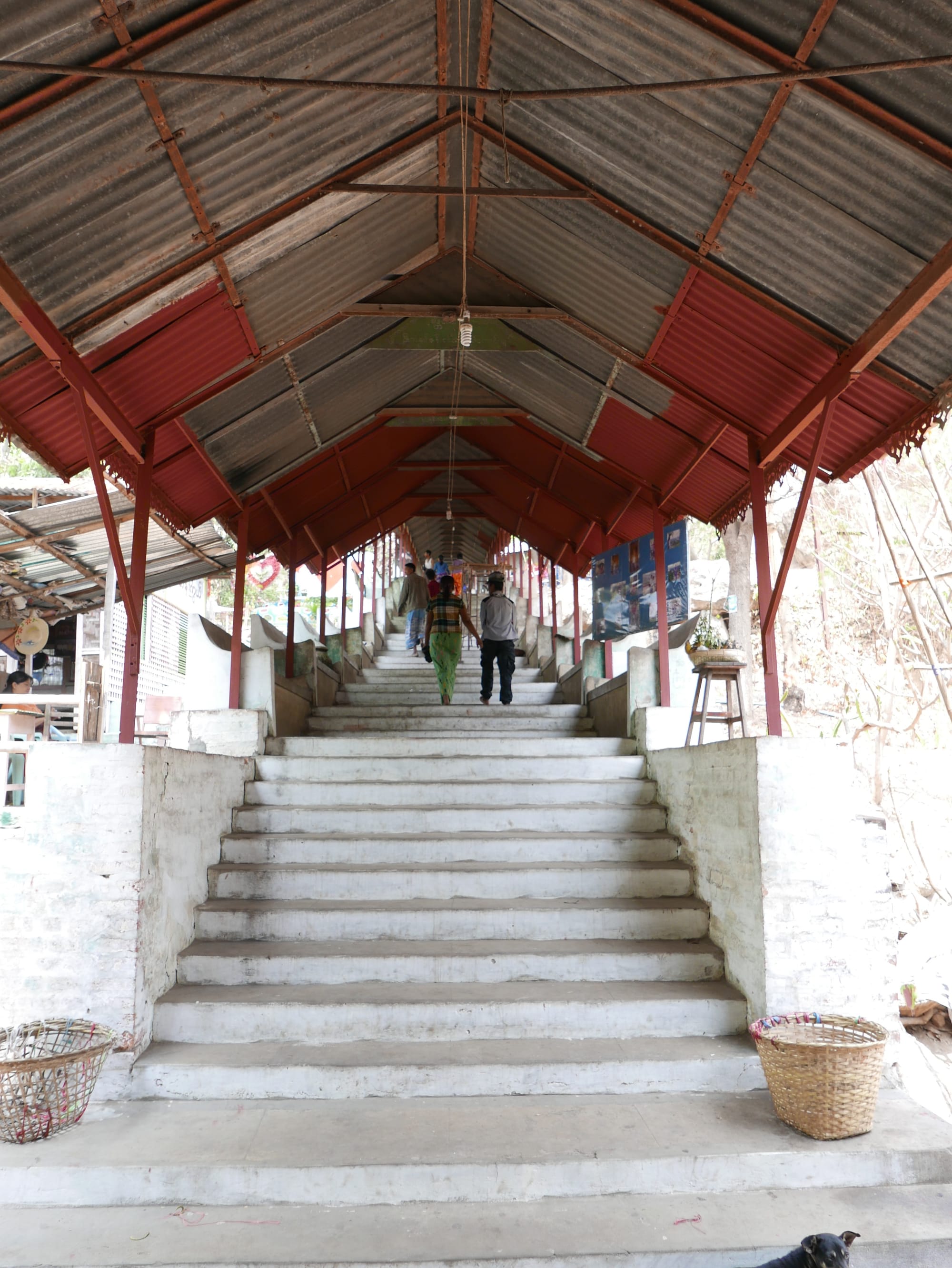 Photo by Author — covered walkway up Mandalay Hill