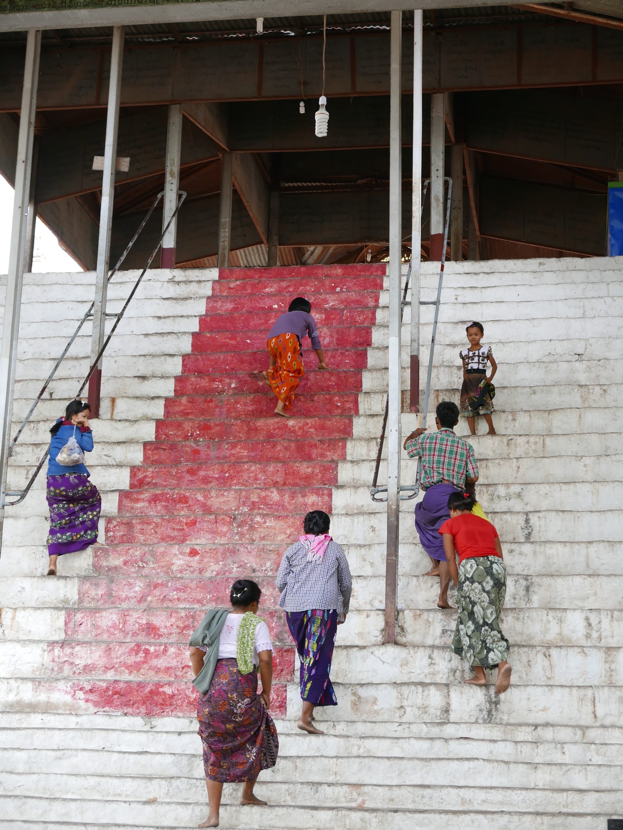 Photo by Author — some steep steps on the way up Mandalay Hill