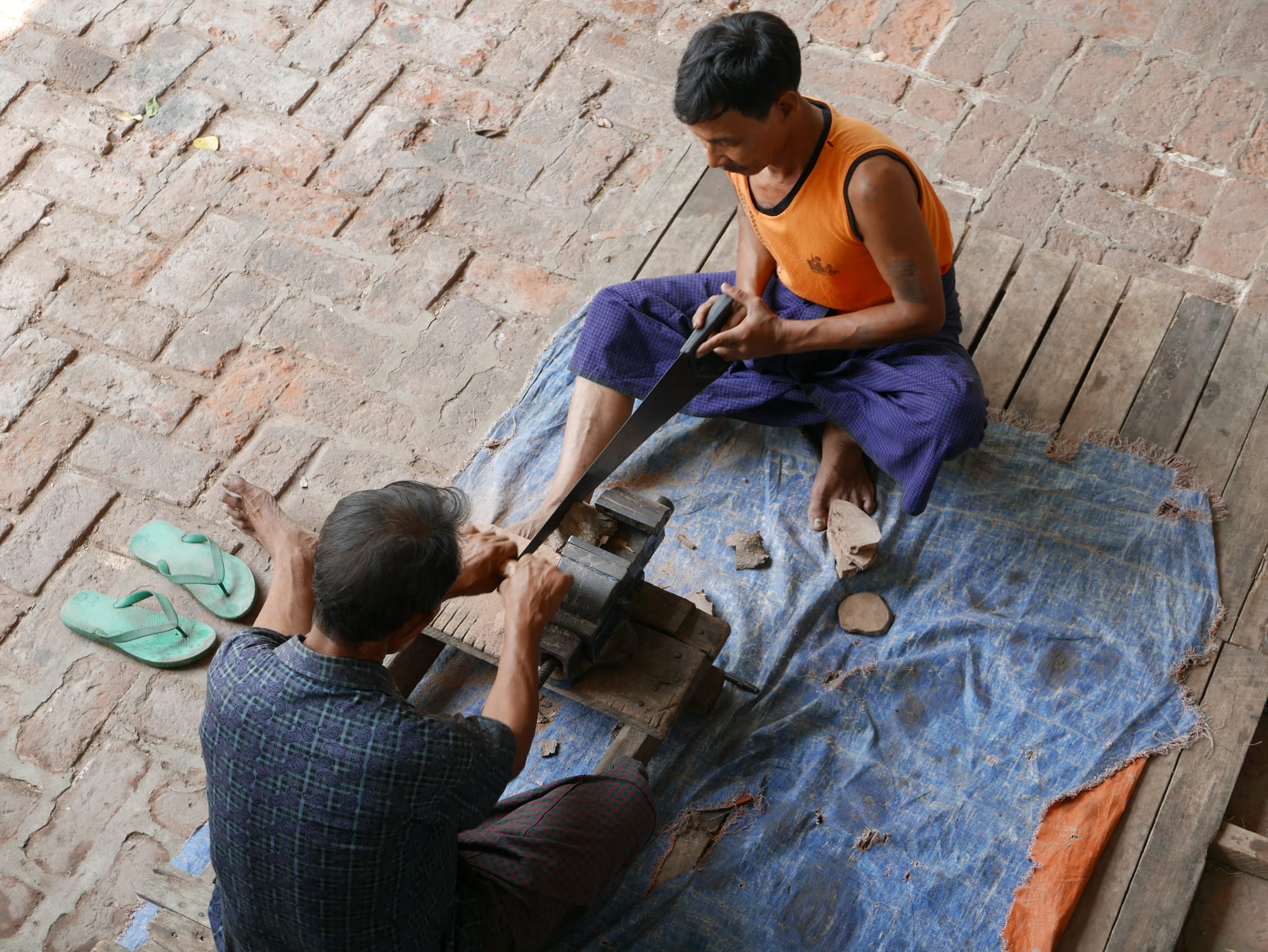 Photo by Author — bead makers — Mandalay Hill