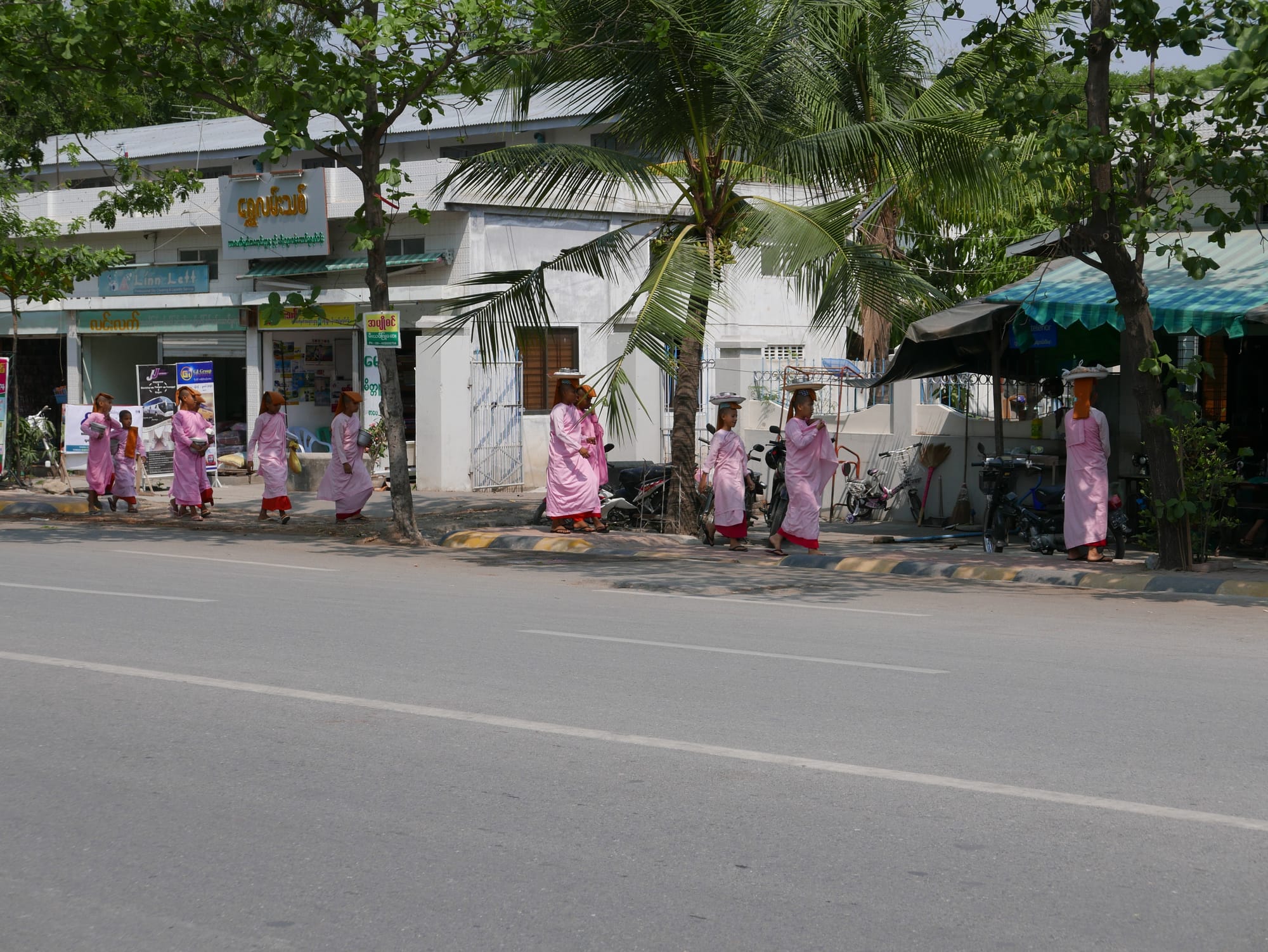 Photo by Author — “pink nuns” in Mandalay