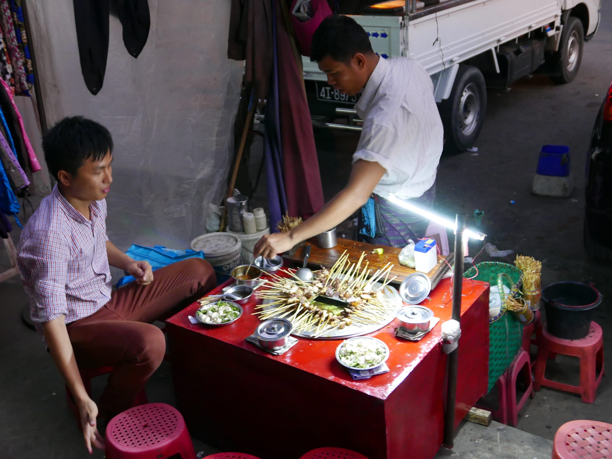 Photo by Author — and yet more food — Chinatown, Yangon (Rangoon), Myanmar (Burma)