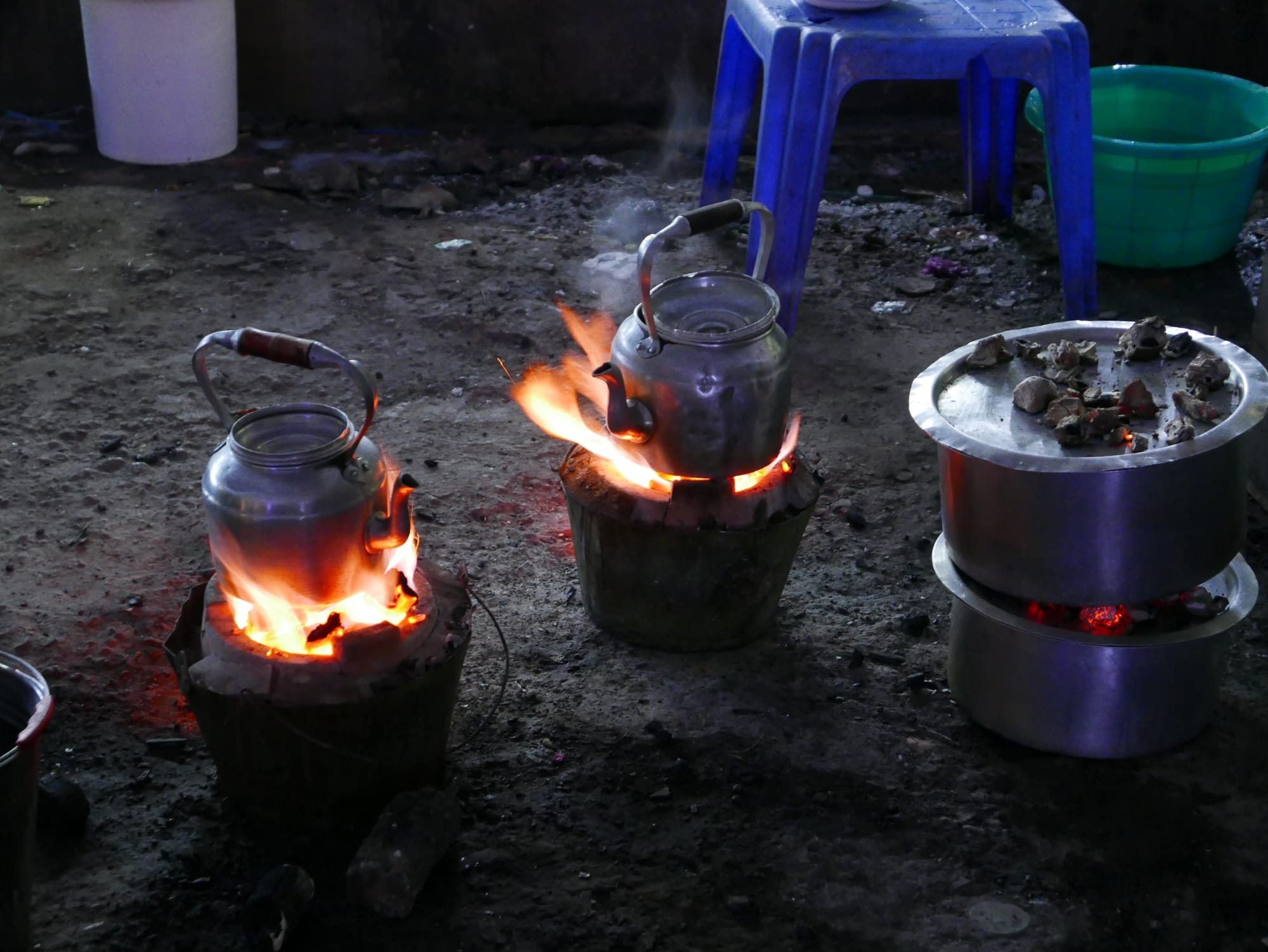 Photo by Author — boiling water — Chinatown, Yangon (Rangoon), Myanmar (Burma)