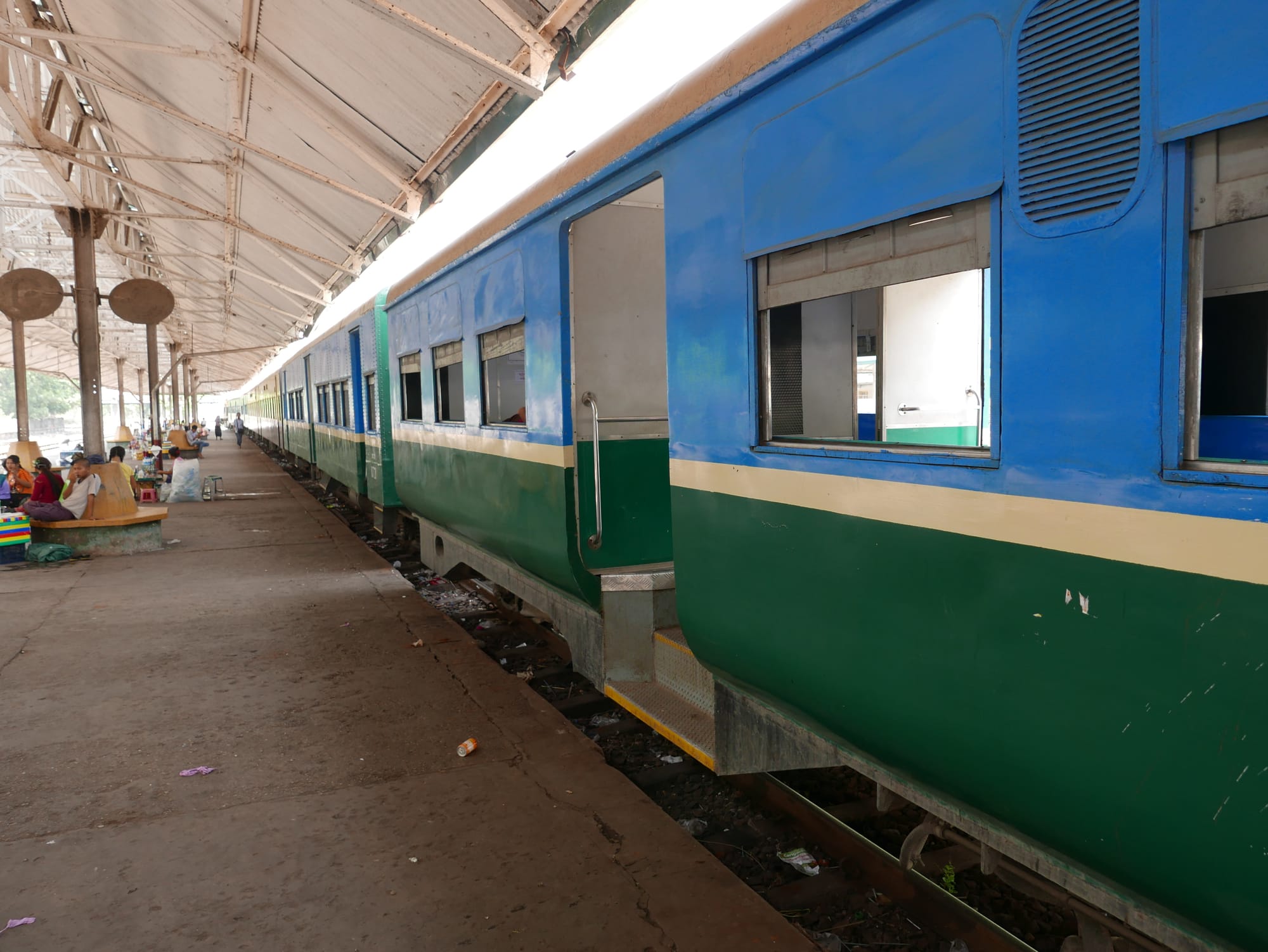 Photo by Author — the wrong train — Yangon Train Station