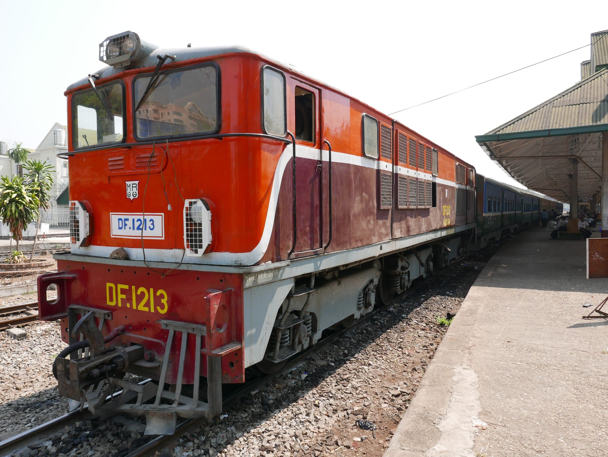 Photo by Author — the engine — Yangon Train Station