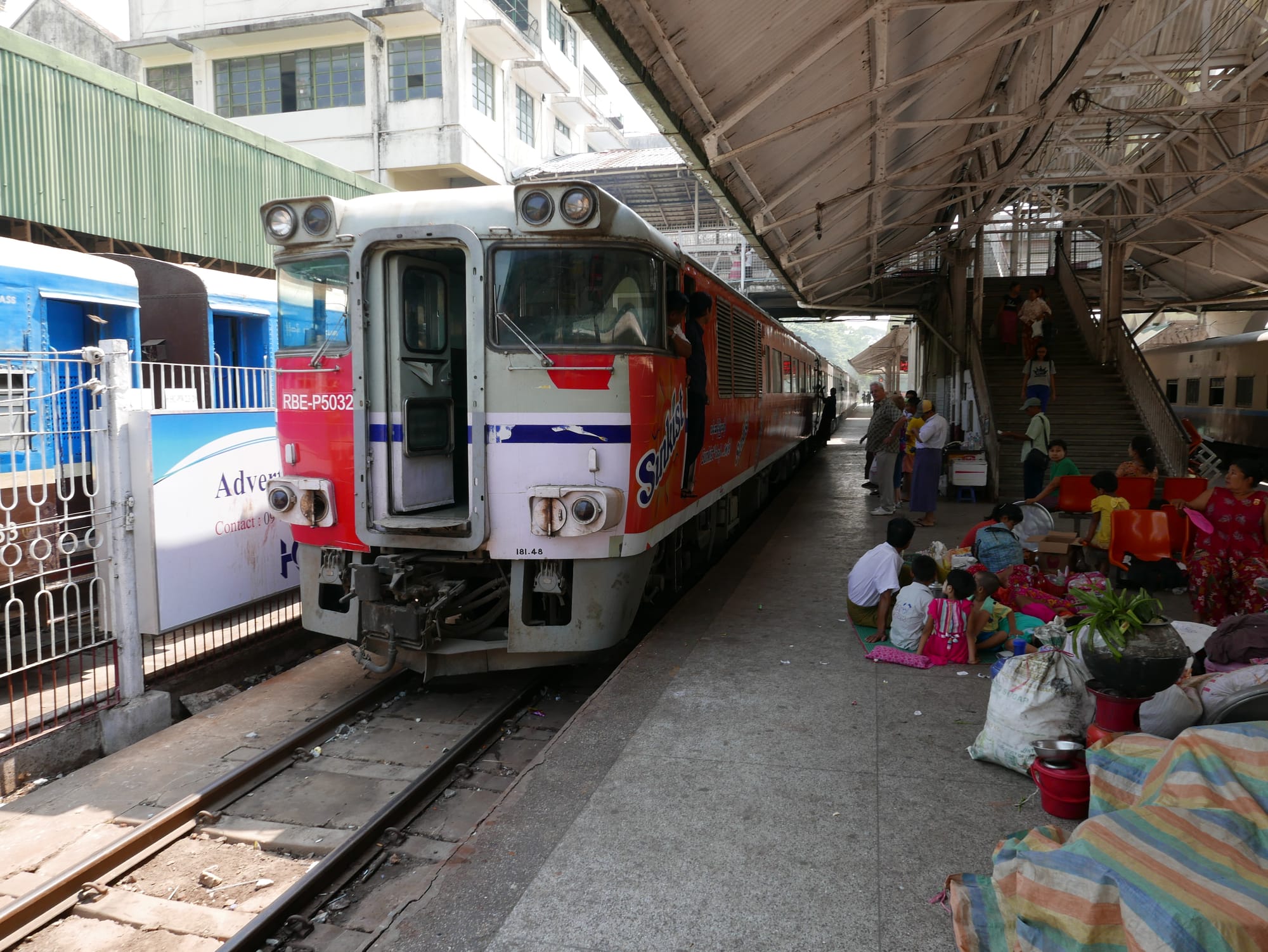 Photo by Author — my train for the morning — Yangon Train Station