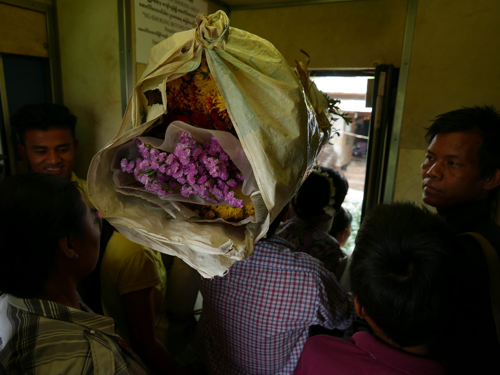 Photo by Author — off to the market — Yangon Railway