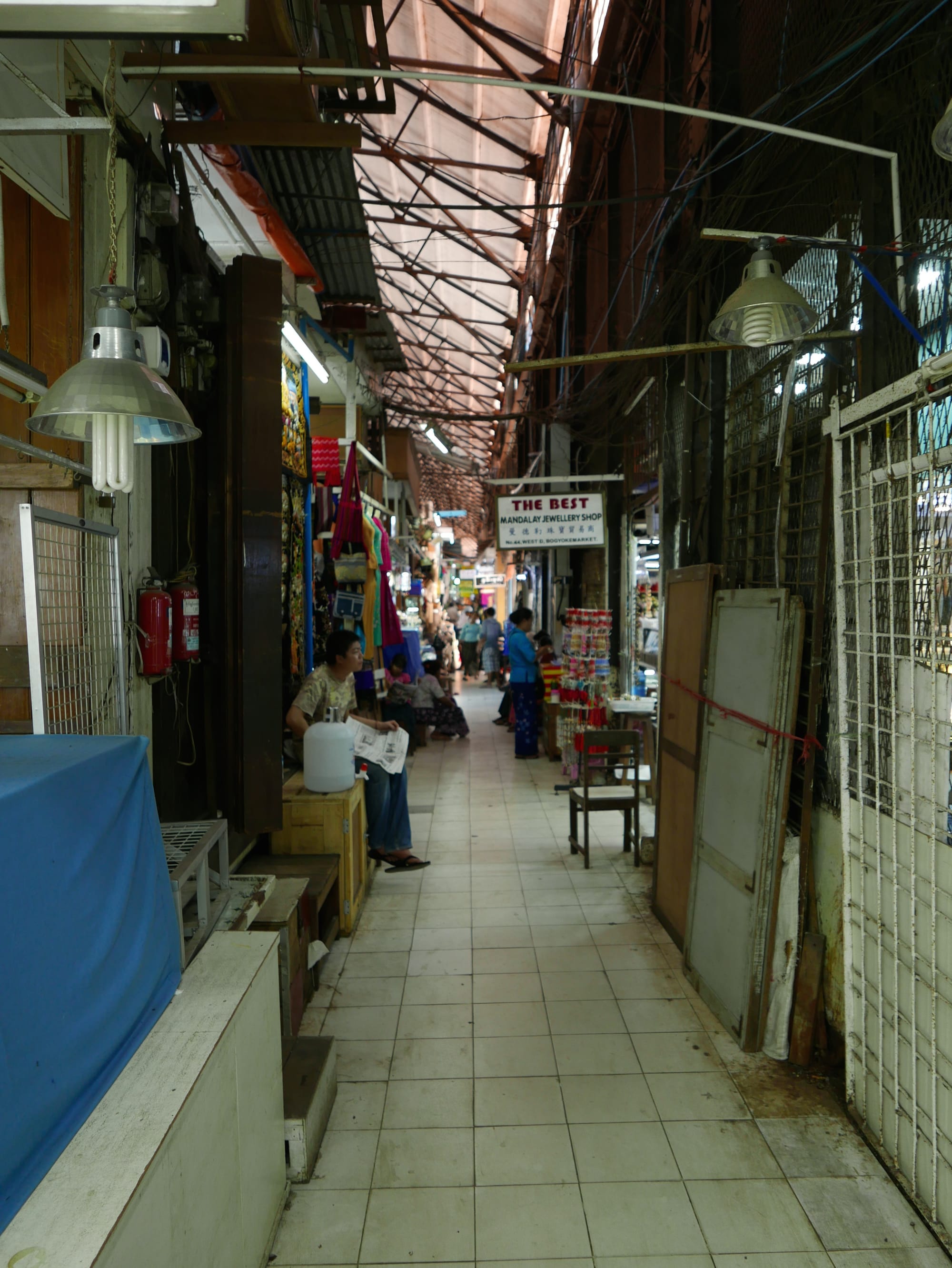 Photo by Author — inside Bogyoke Market (Scotts Market), Yangon (Rangoon), Myanmar (Burma)