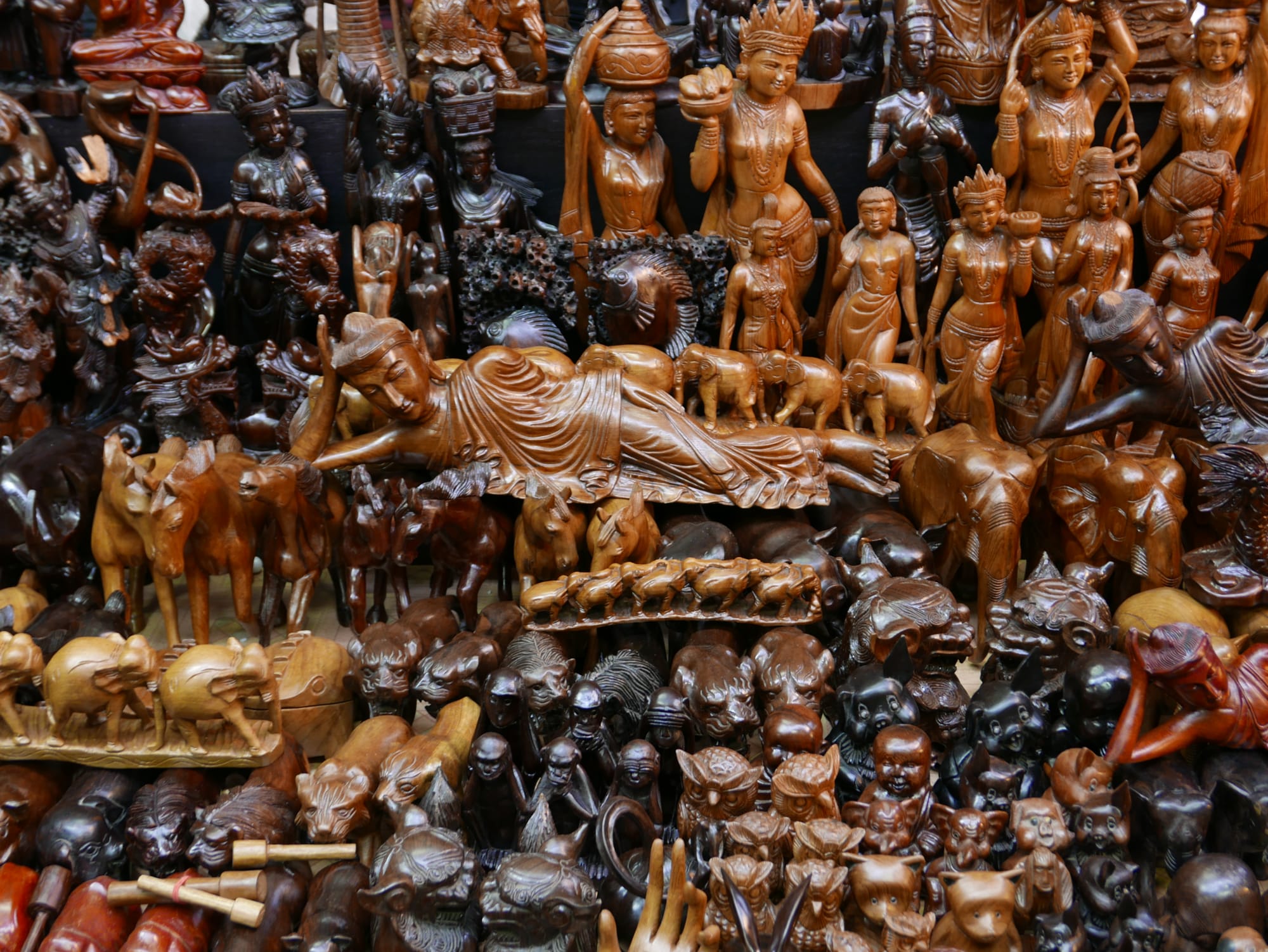 Photo by Author — religious statues — Bogyoke Market (Scotts Market), Yangon (Rangoon), Myanmar (Burma)