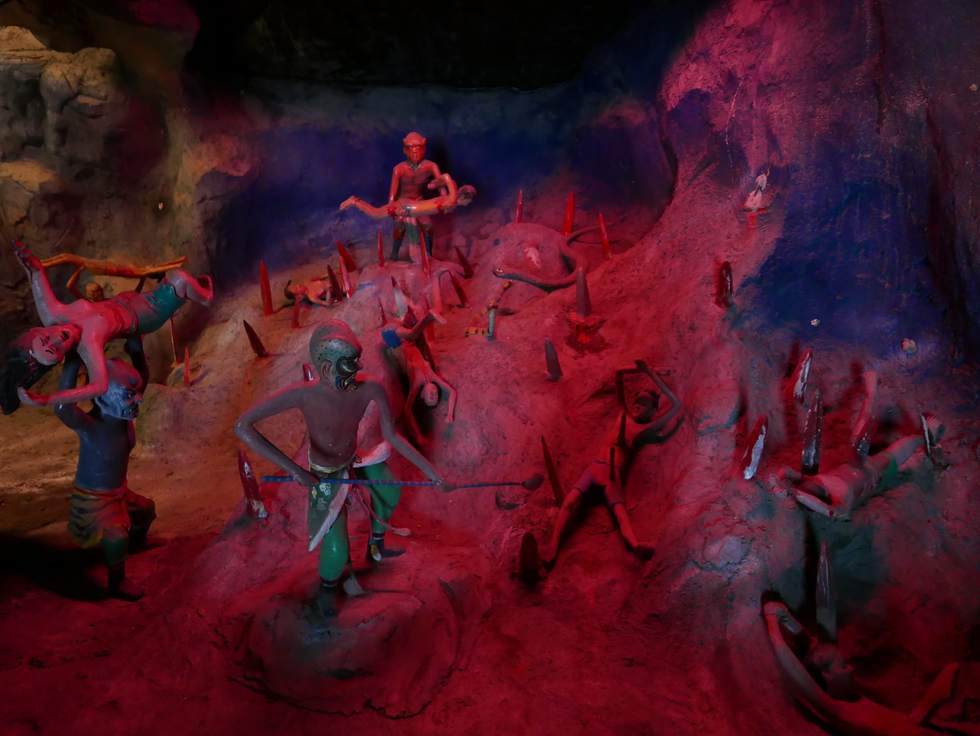 Photo by Author — hill of knives — the Fifth Court of Hell (King Yanluo) — 10 Courts of Hell, Haw Par Villa, Singapore