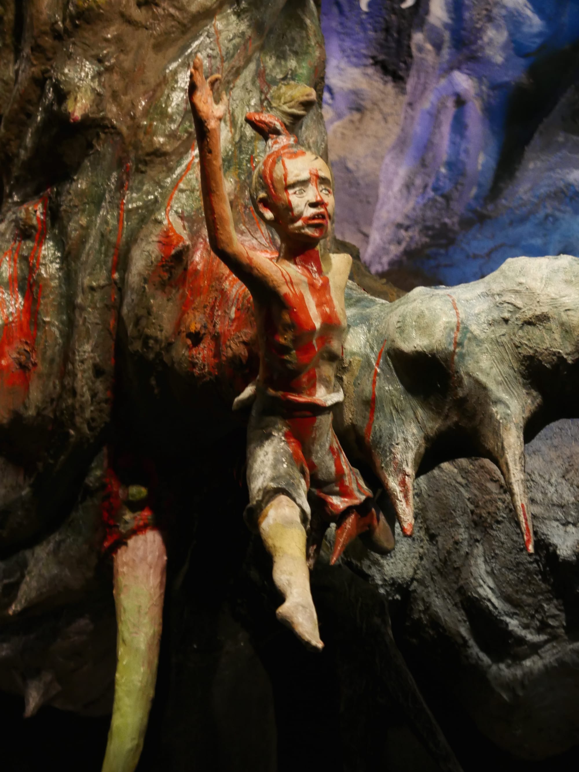 Photo by Author — tree of knives — punishment in the Sixth Court of Hell (King Piencheng) — 10 Courts of Hell, Haw Par Villa, Singapore