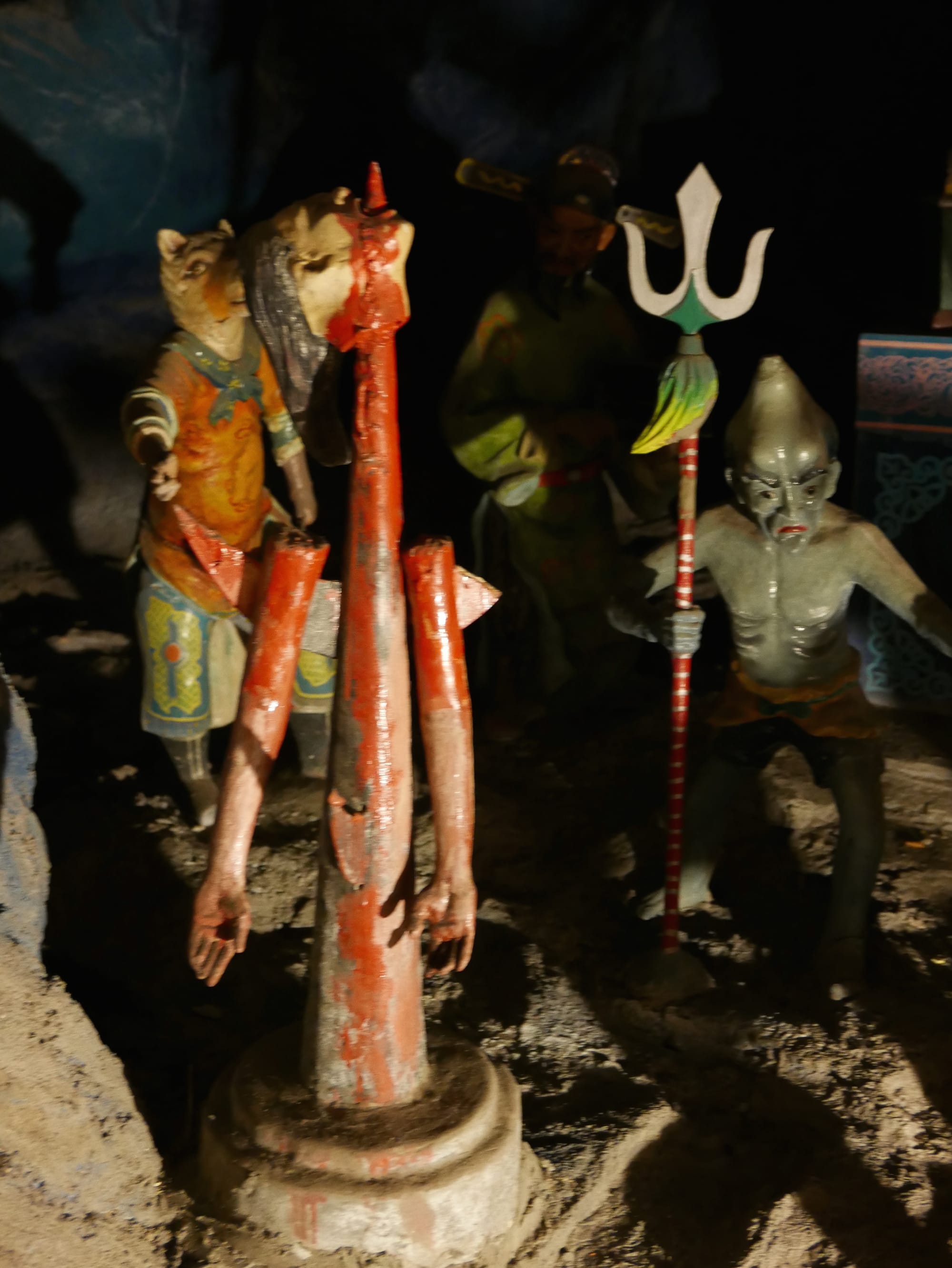 Photo by Author — head and arms chopped off — the Ninth Court of Hell (King Pingdeng) — 10 Courts of Hell, Haw Par Villa, Singapore