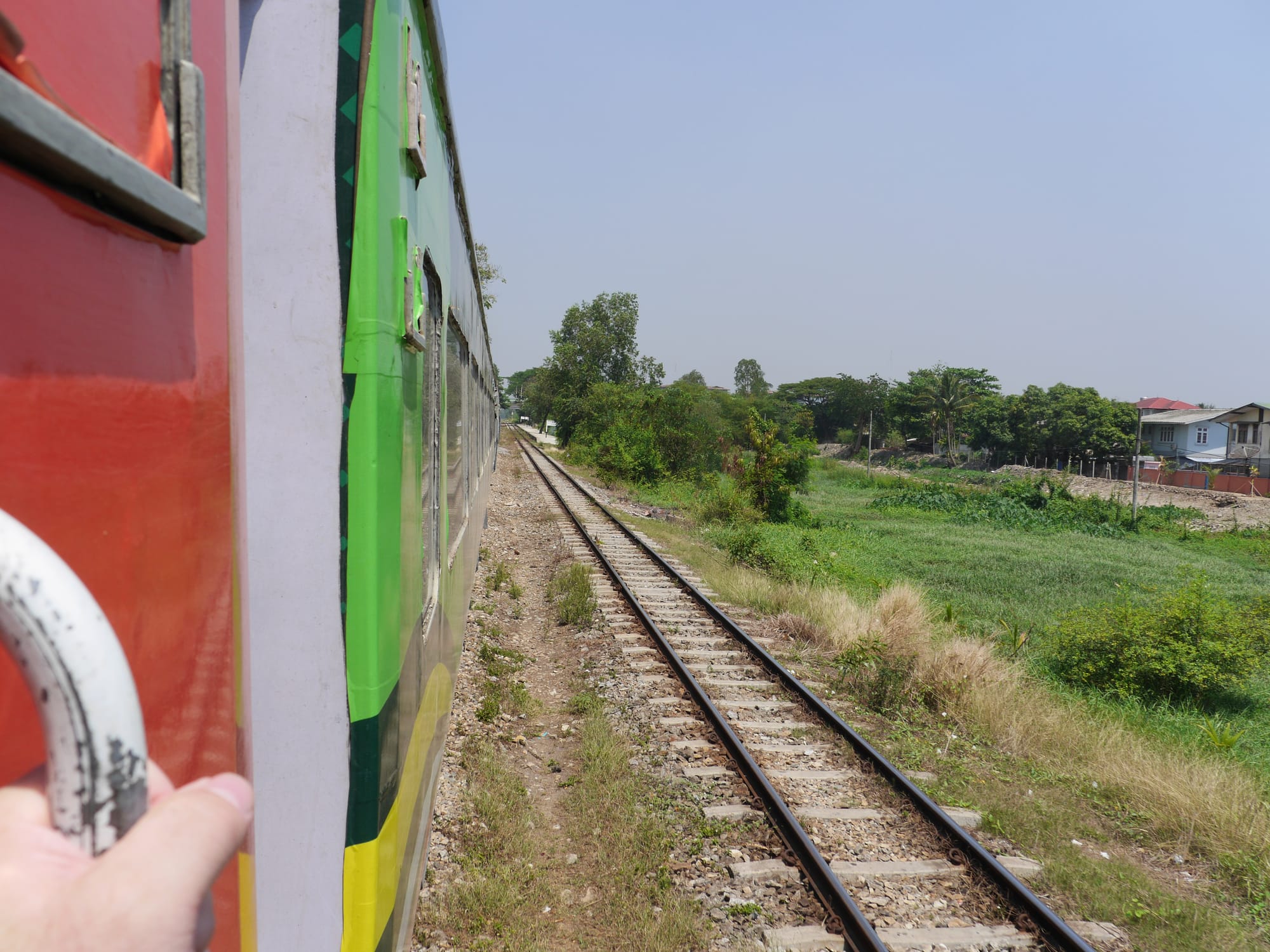 Photo by Author — riding the Yangon Railway