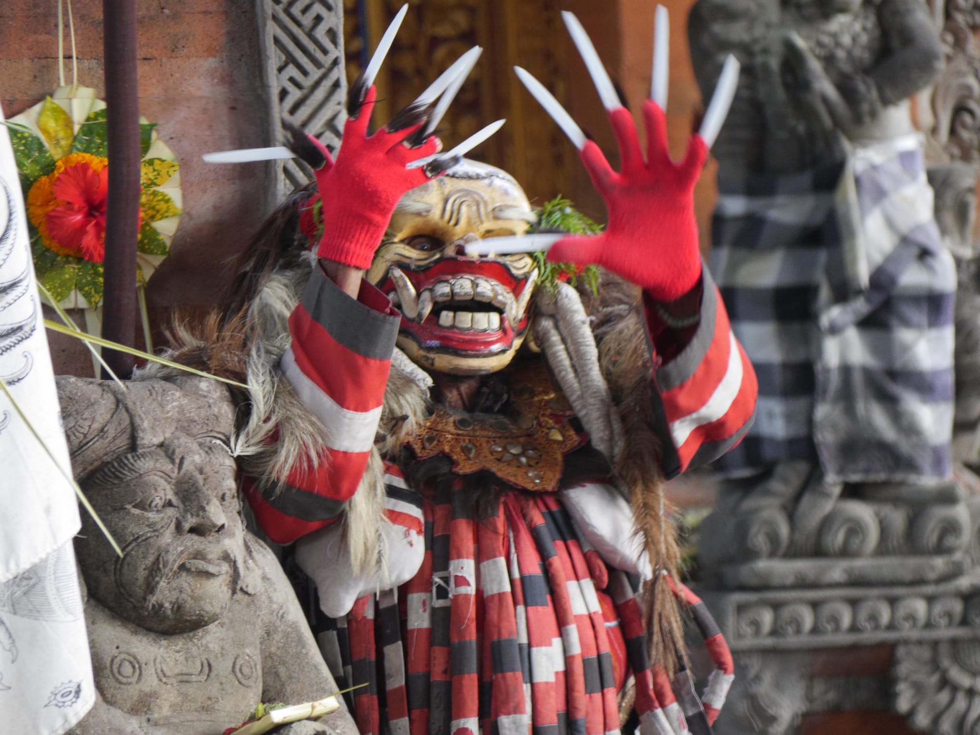 Photo by Author — Rangda, the evil demon queen — Sahadewa Barong and Kris Dance, Bali, Indonesia