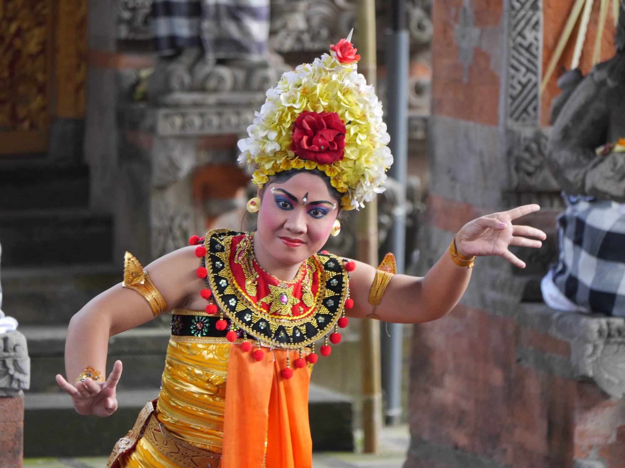 Photo by Author — servant of Rangda — Sahadewa Barong and Kris Dance, Bali, Indonesia