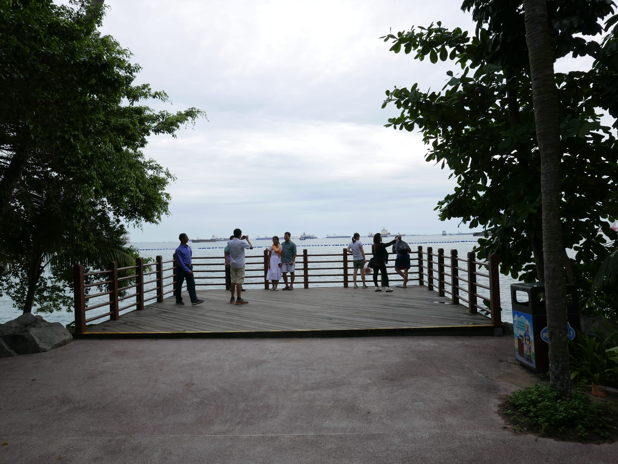 Photo by Author — the viewing platform at ‘The Southernmost Point of Continental Asia’ — Palawan Island, Sentosa Island, Singapore