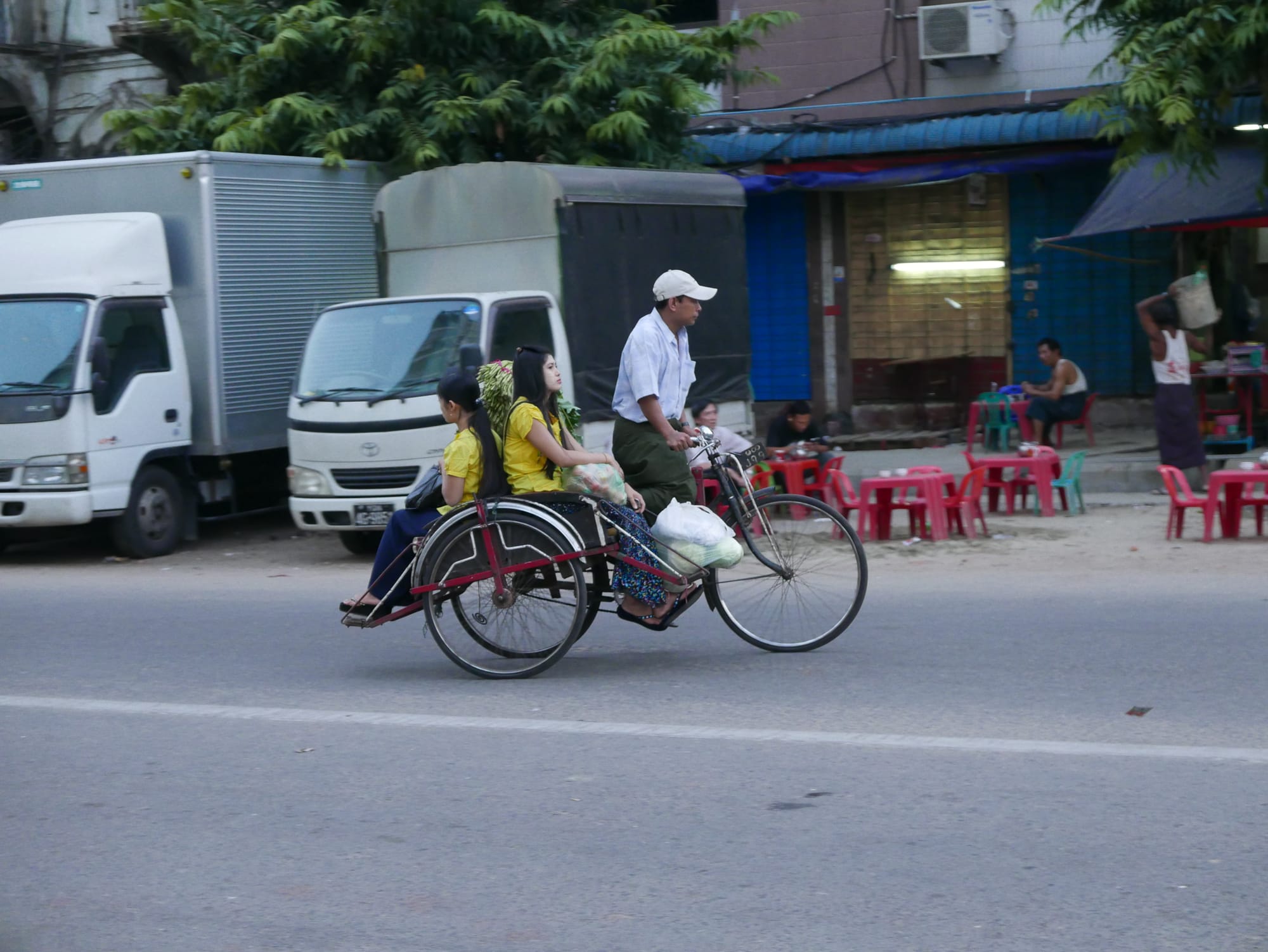 Photo by Author — a bicycle taxi in Yangon (Rangoon), Myanmar (Burma)