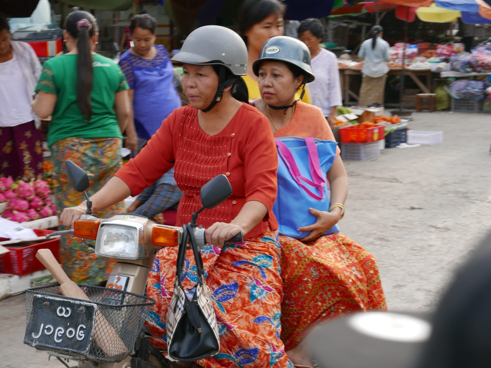 Photo by Author — nice helmet — motorbikes of Mandalay