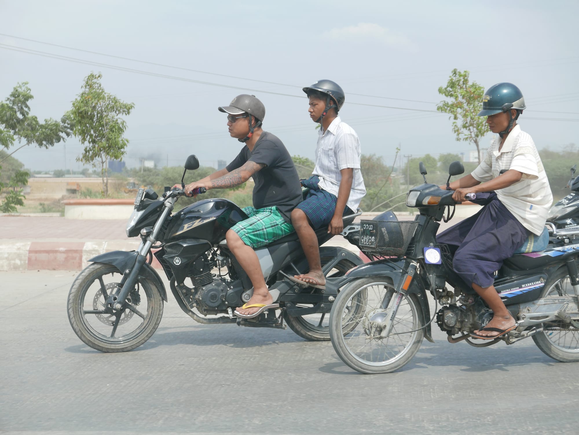 Photo by Author — race home from work — motorbikes of Mandalay