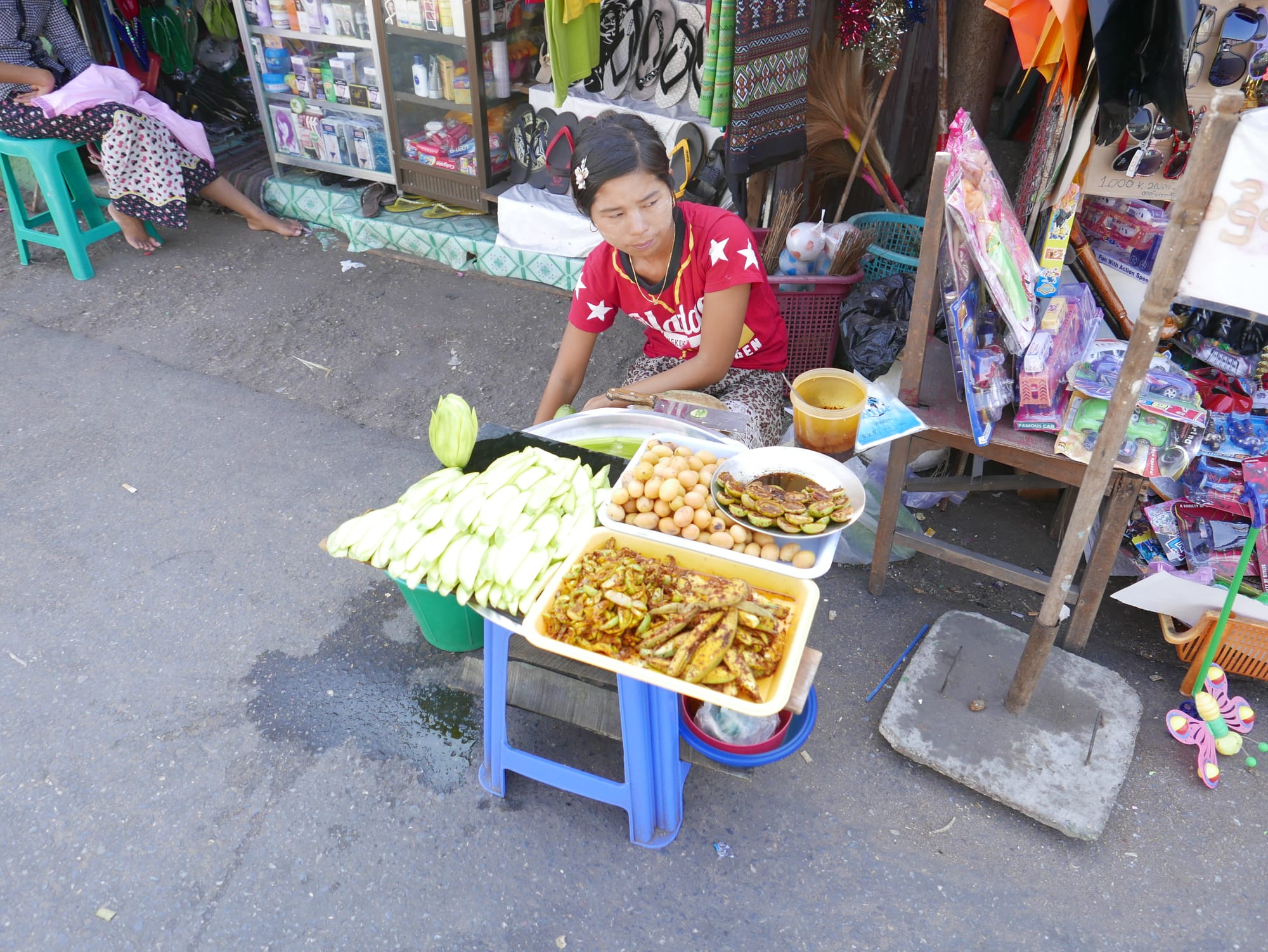 Photo by Author — street seller — Myanmar (Burma)