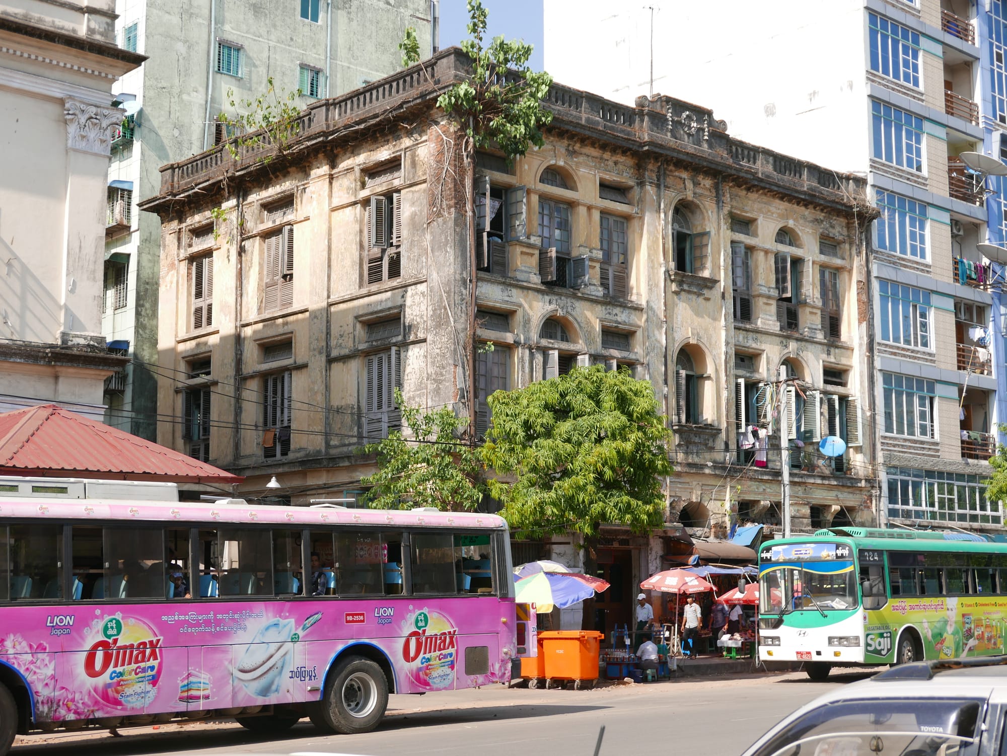 Photo by Author — old buildings of Yangon