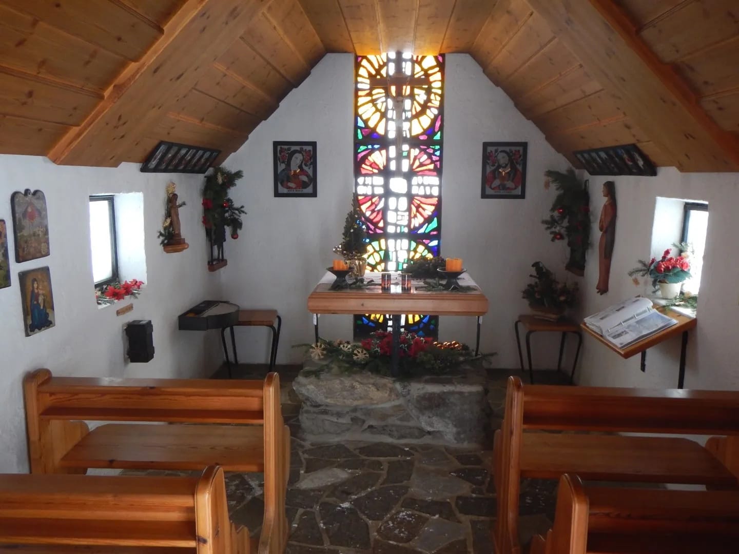 Photo by Author — Inside the Piste Chapel, Niederau, Austria