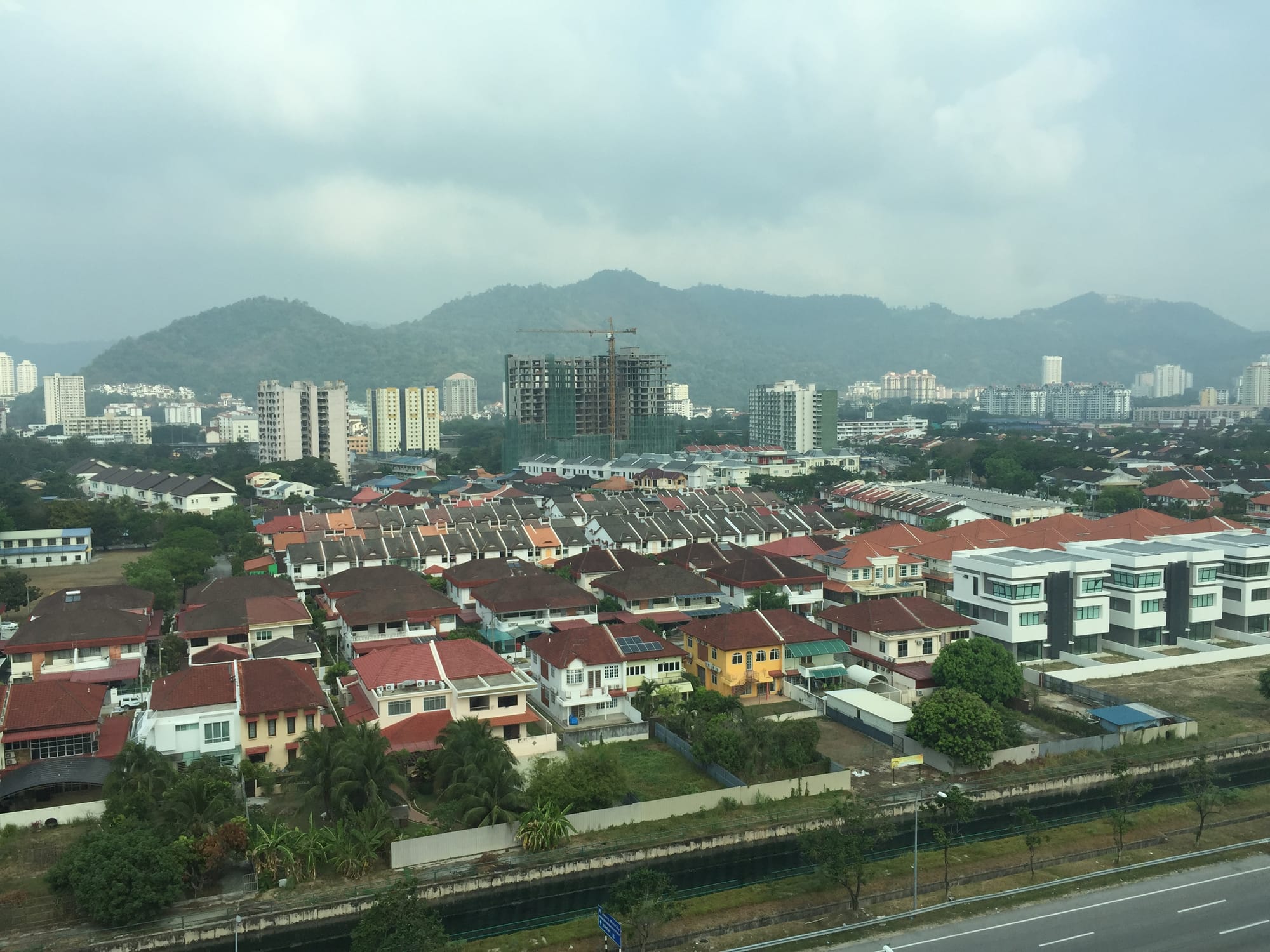 Photo by Author — the view from my room at the Eastin Hotel, Bayan Lepas, Penang, Malaysia