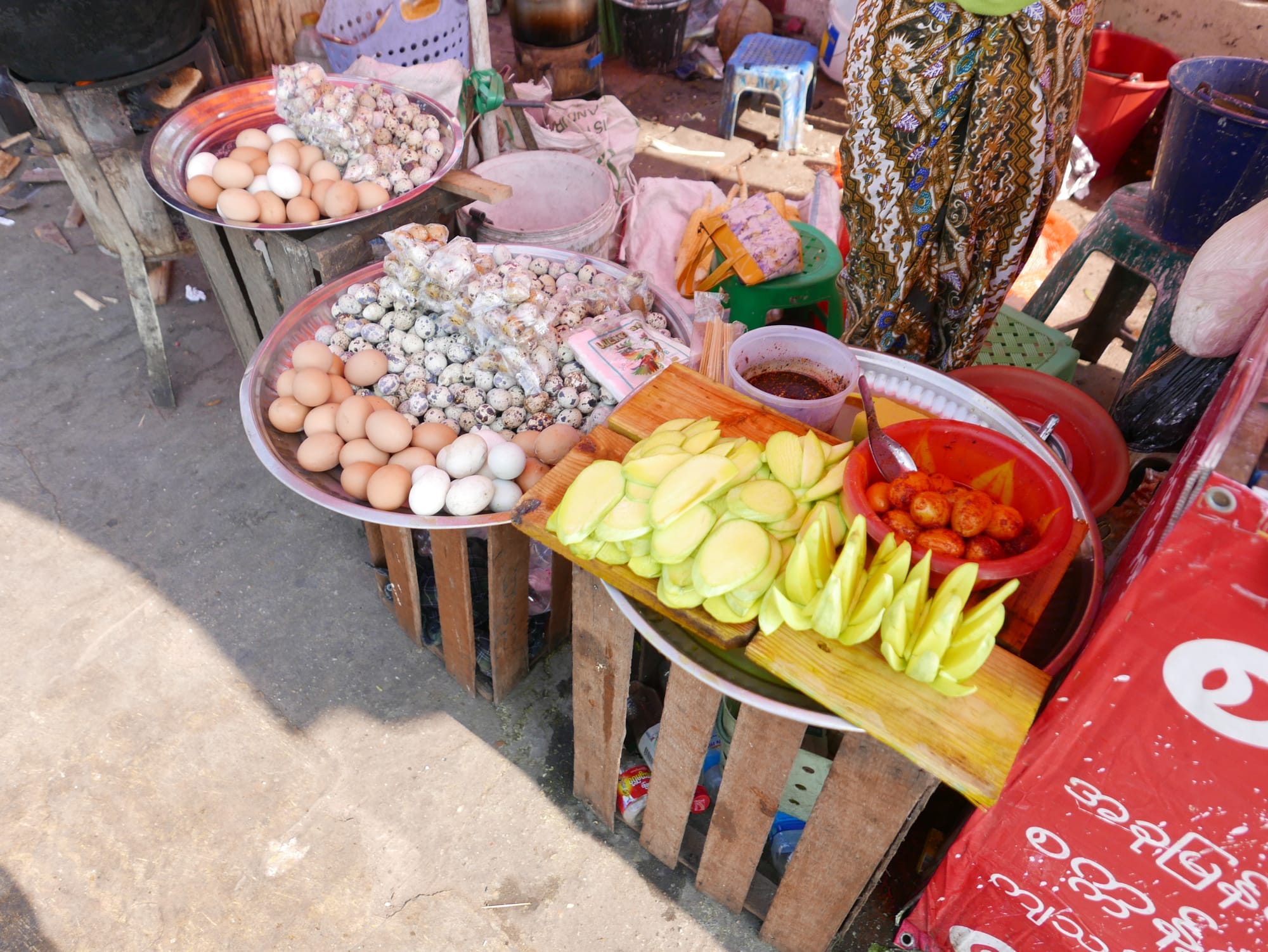 Photo by Author — street seller’s stall — Myanmar (Burma)