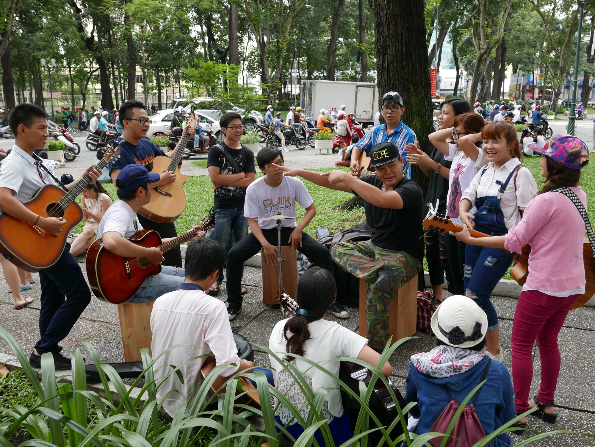 Photo by Author — music in the park — Sunday morning in 30-4 Park, Ho Chi Minh City (Saigon), Vietnam