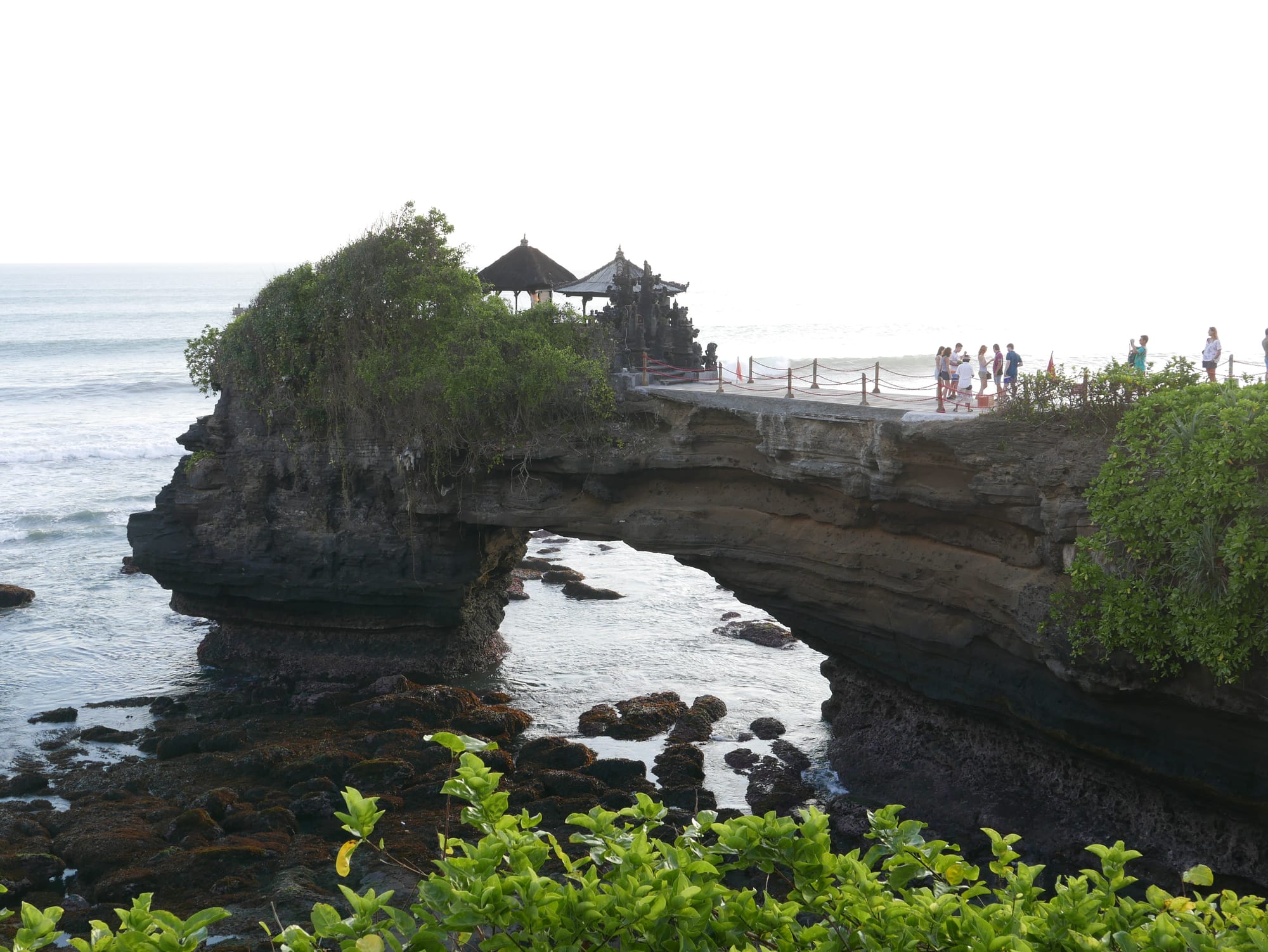 Photo by Author — the coastline and a temple — Tanah Lot, Bali, Indonesia