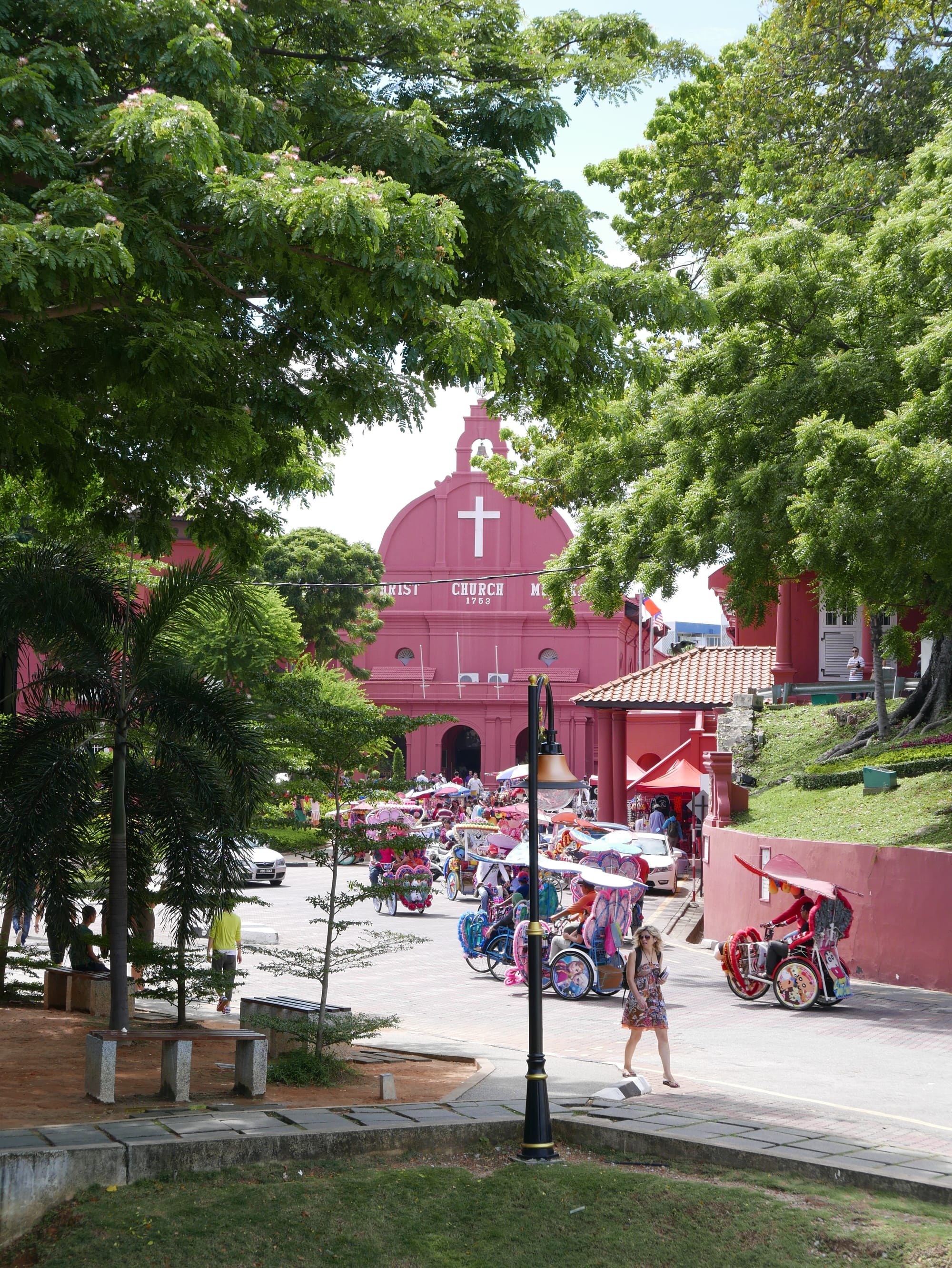 Photo by Author — Christ Church and Queen Victoria Fountain, Malacca, Malaysia
