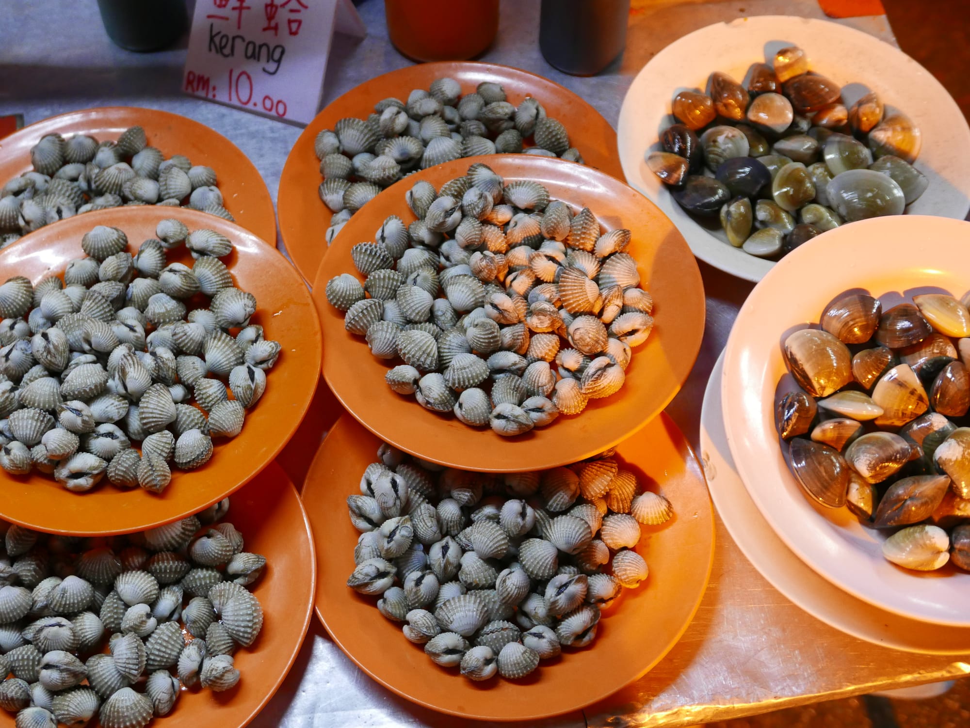 Photo by Author — clams — Night Market, Malacca, Malaysia